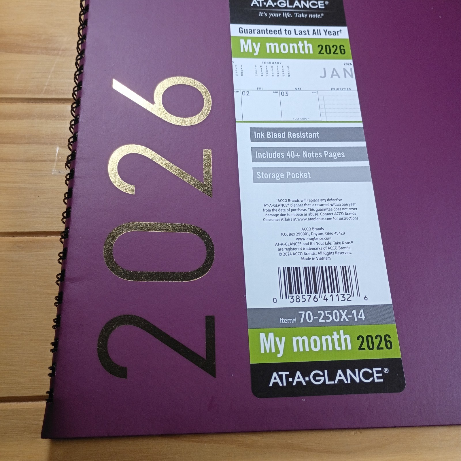 AT-A-GLANCE My Month 2026 Item #70250X-14 New