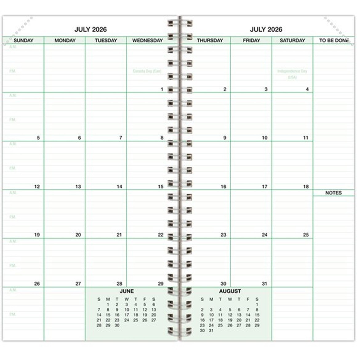 Day-Timer Jul26 – Jun27 2-Page/Day Recorday Planner Refill, Wirebound