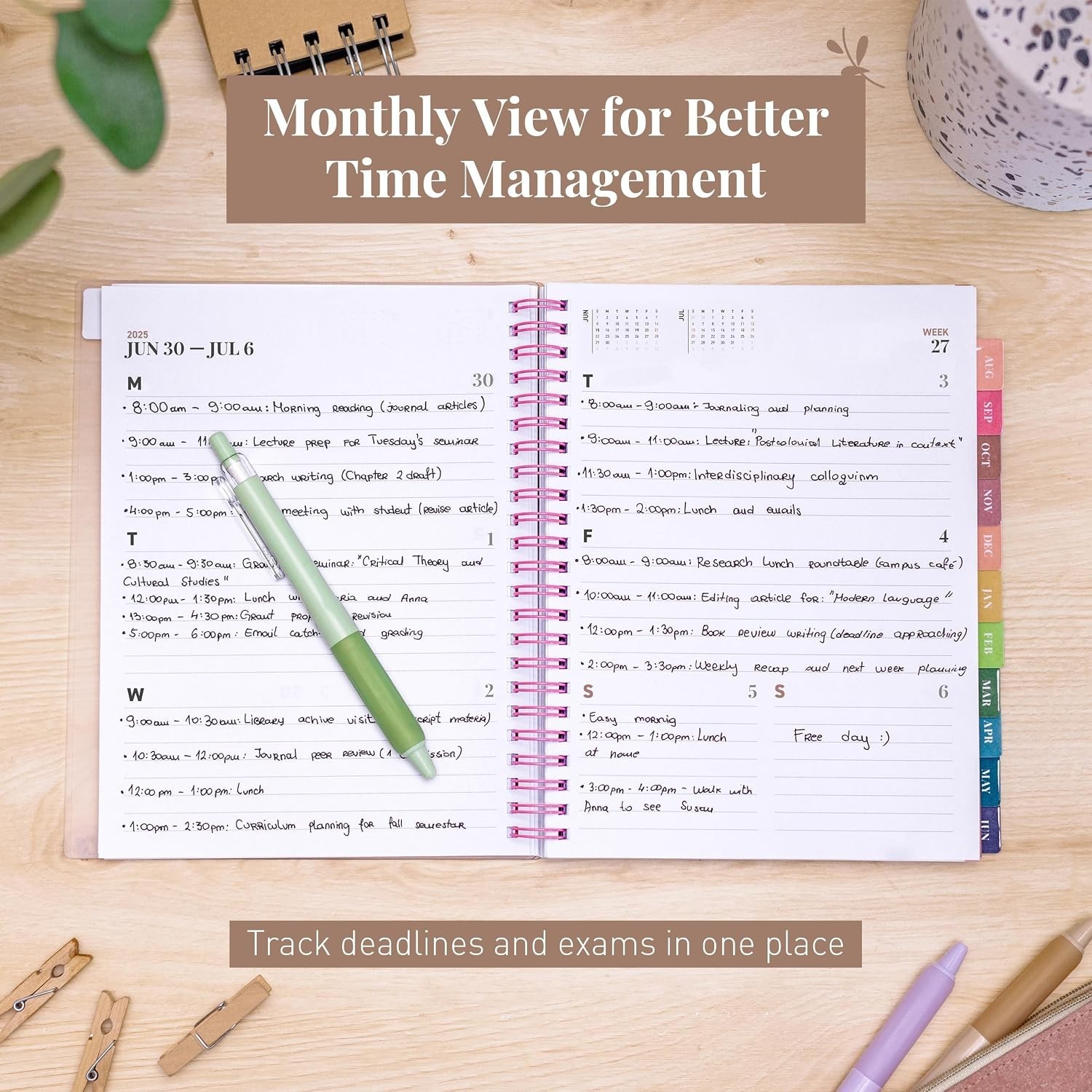Rileys Academic Planner 2025-2026, Daily, Weekly & Monthly Planner, July 2025…
