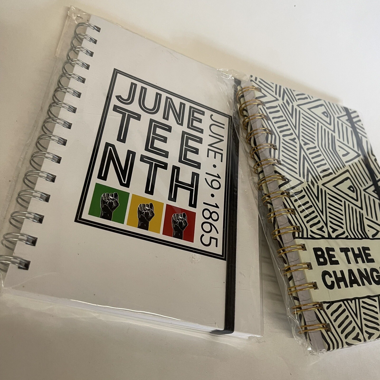 2 Black Lives Matter, 6×8” Notebooks 100 Pages, Abstract patterns White & Black