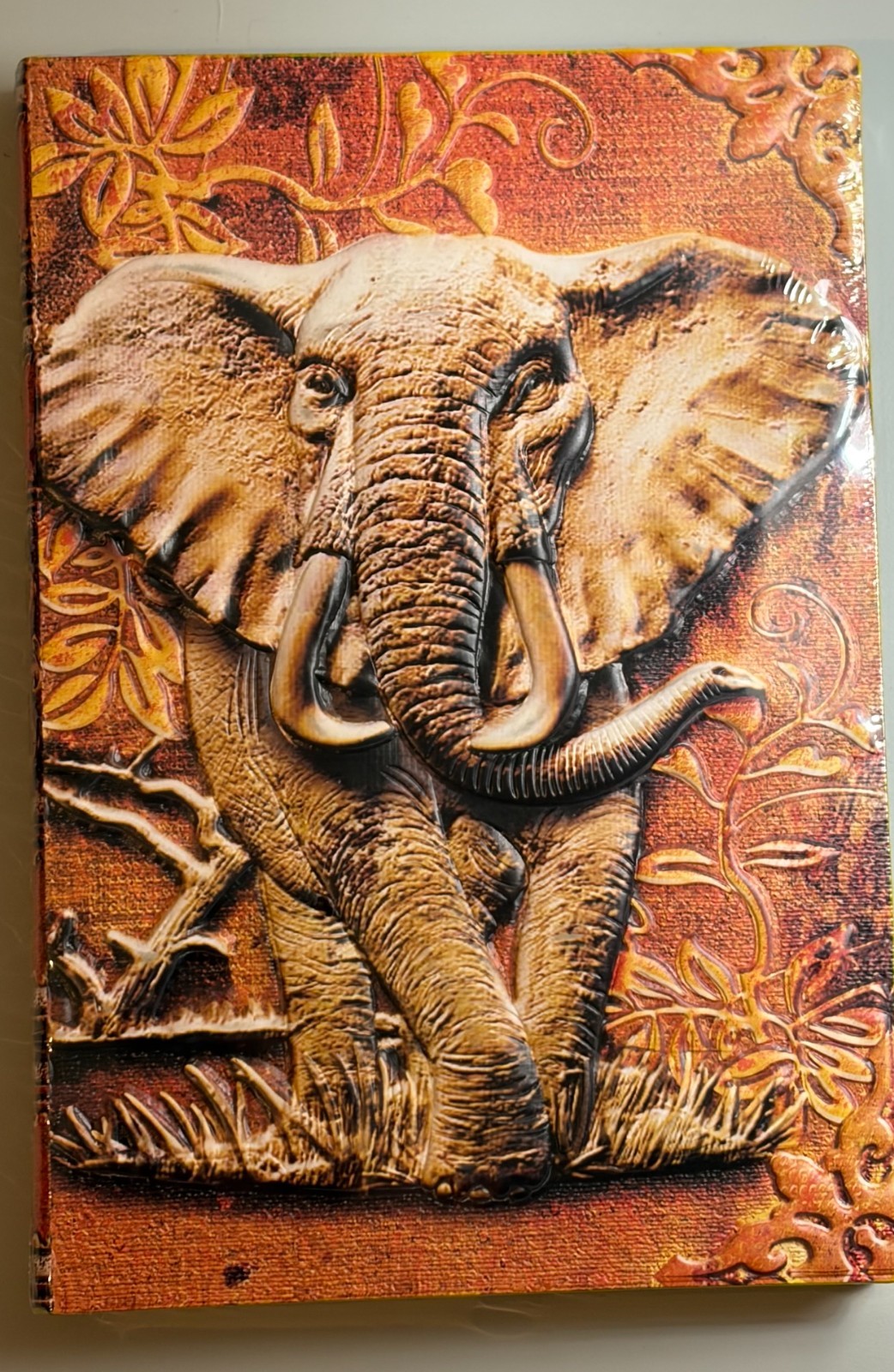 NEW in plastic – SCULPTED ELEPHANT JOURNAL, 80 lined pages, 2 tone paper