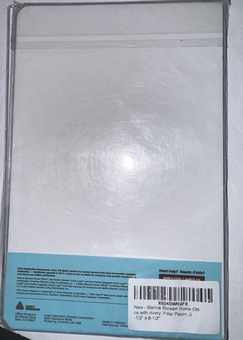 Martha Stewart Filler Paper 5.5×8.5 Mini College Ruled 7 Hole 150 Planner Sheets