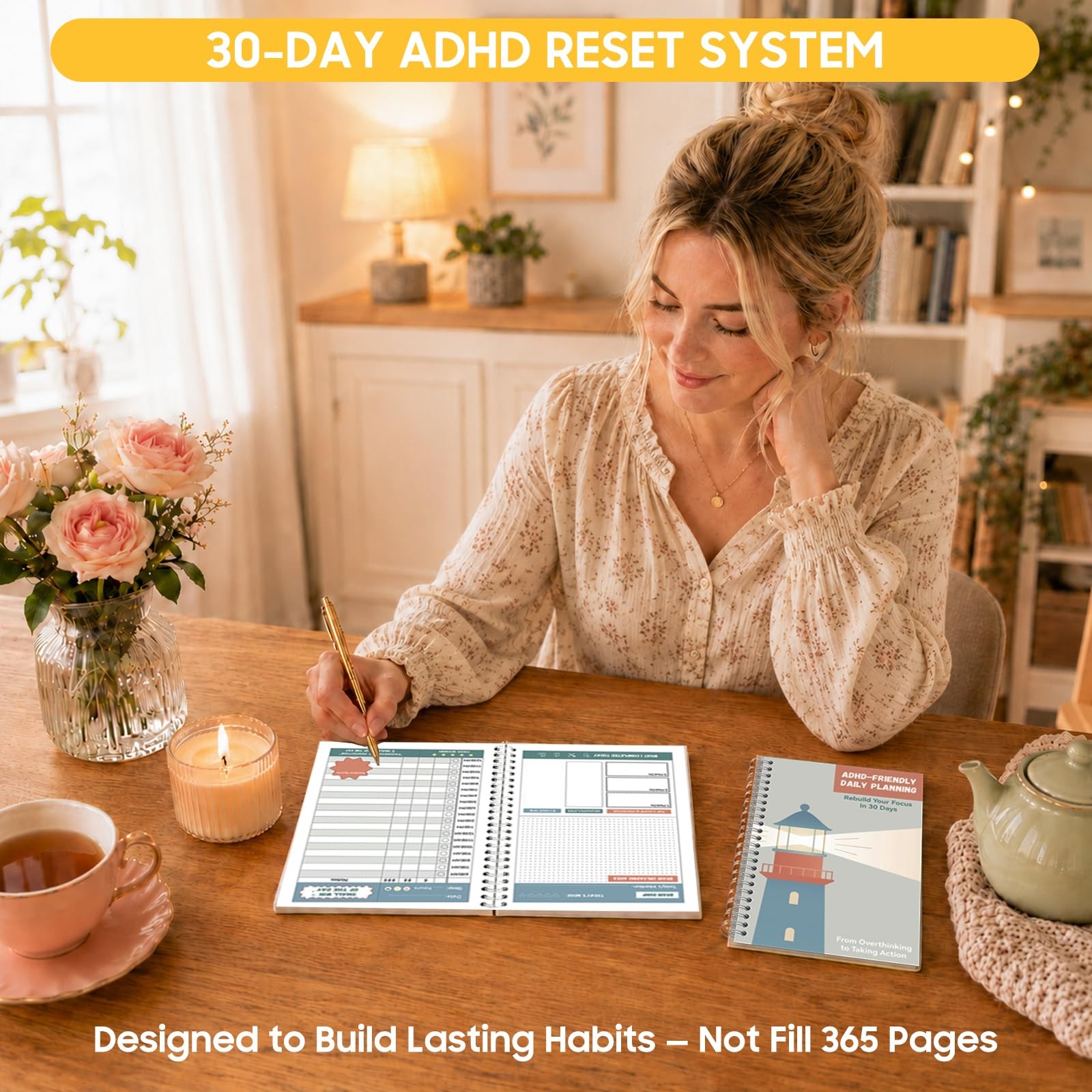 Adhd Planner For Adults And Teens, Undated Daily Spiral Planner With Brain Dump