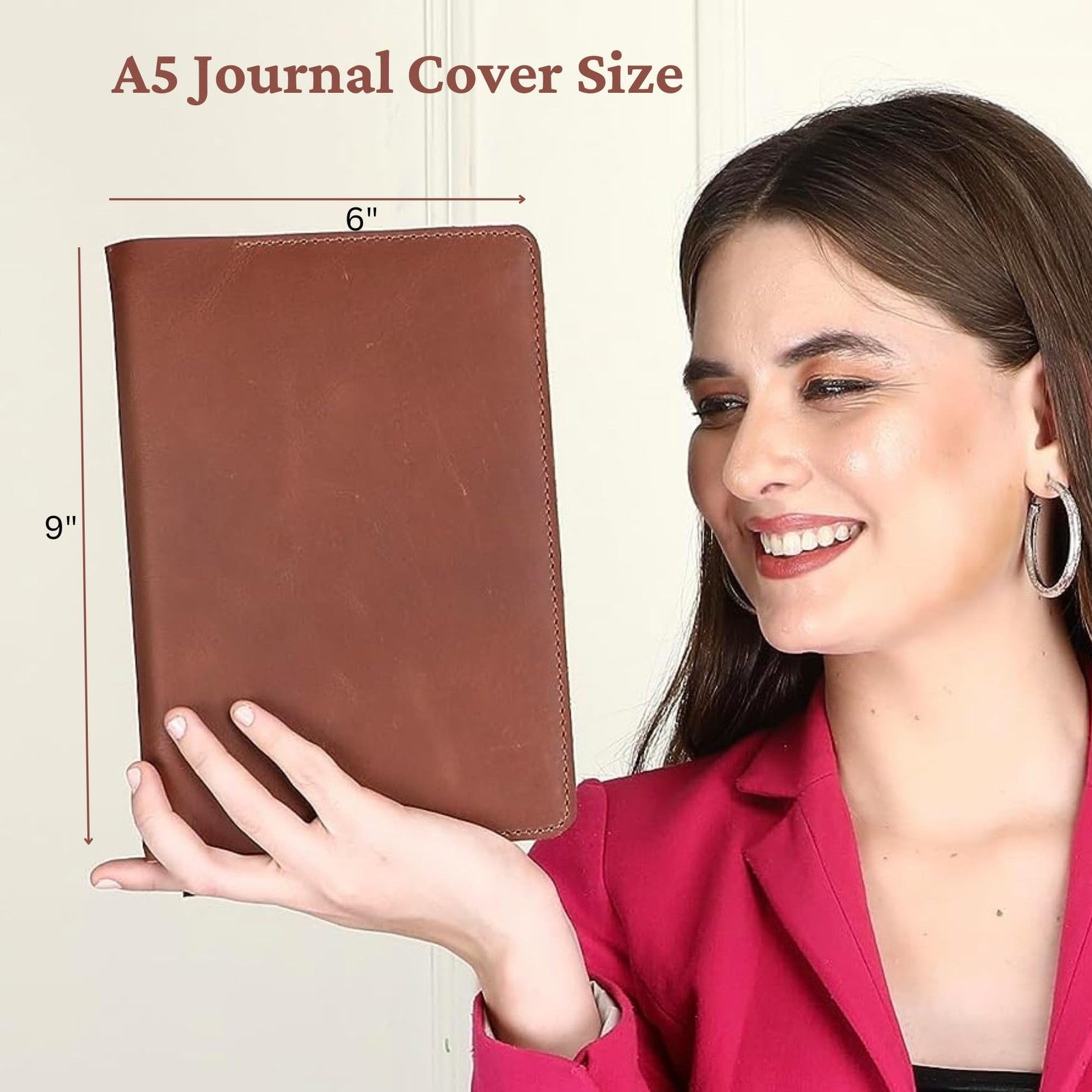 Leather Journal Cover | 5.75×8.25 Notebook Medium A5 | Refillable Cahier | L