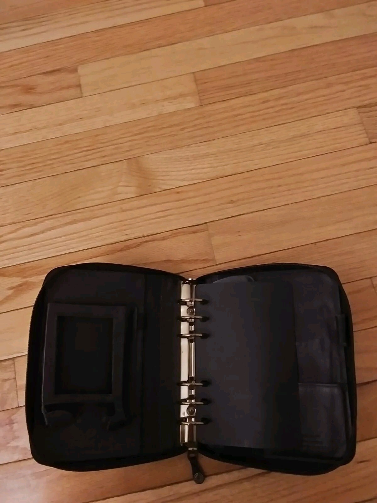 Franklin Covey Vintage 1996 Black Genuine Leather Space Maker Full Zip Binder