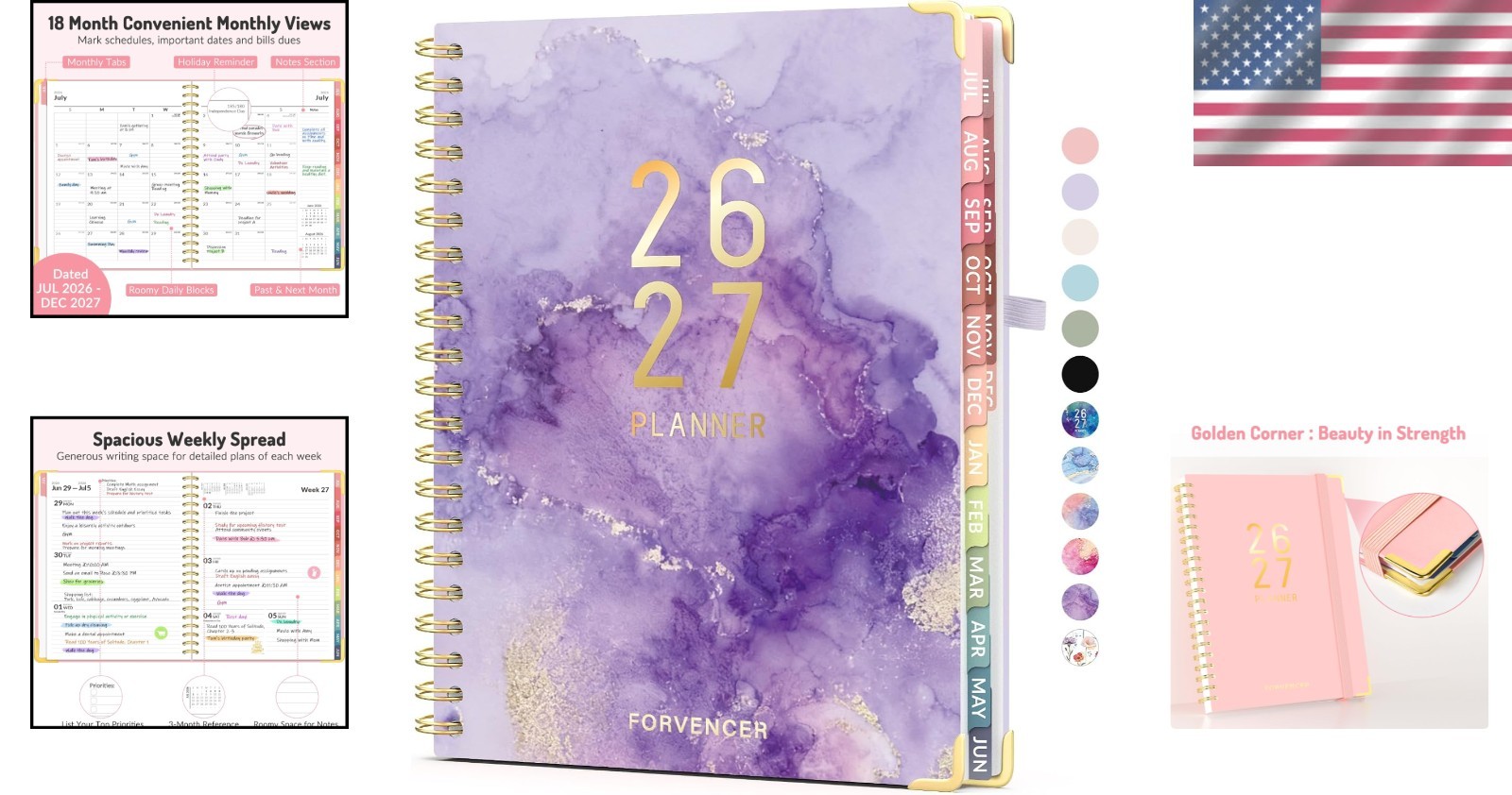 Marble Style 18- Planner 2026-2027, Student Agenda