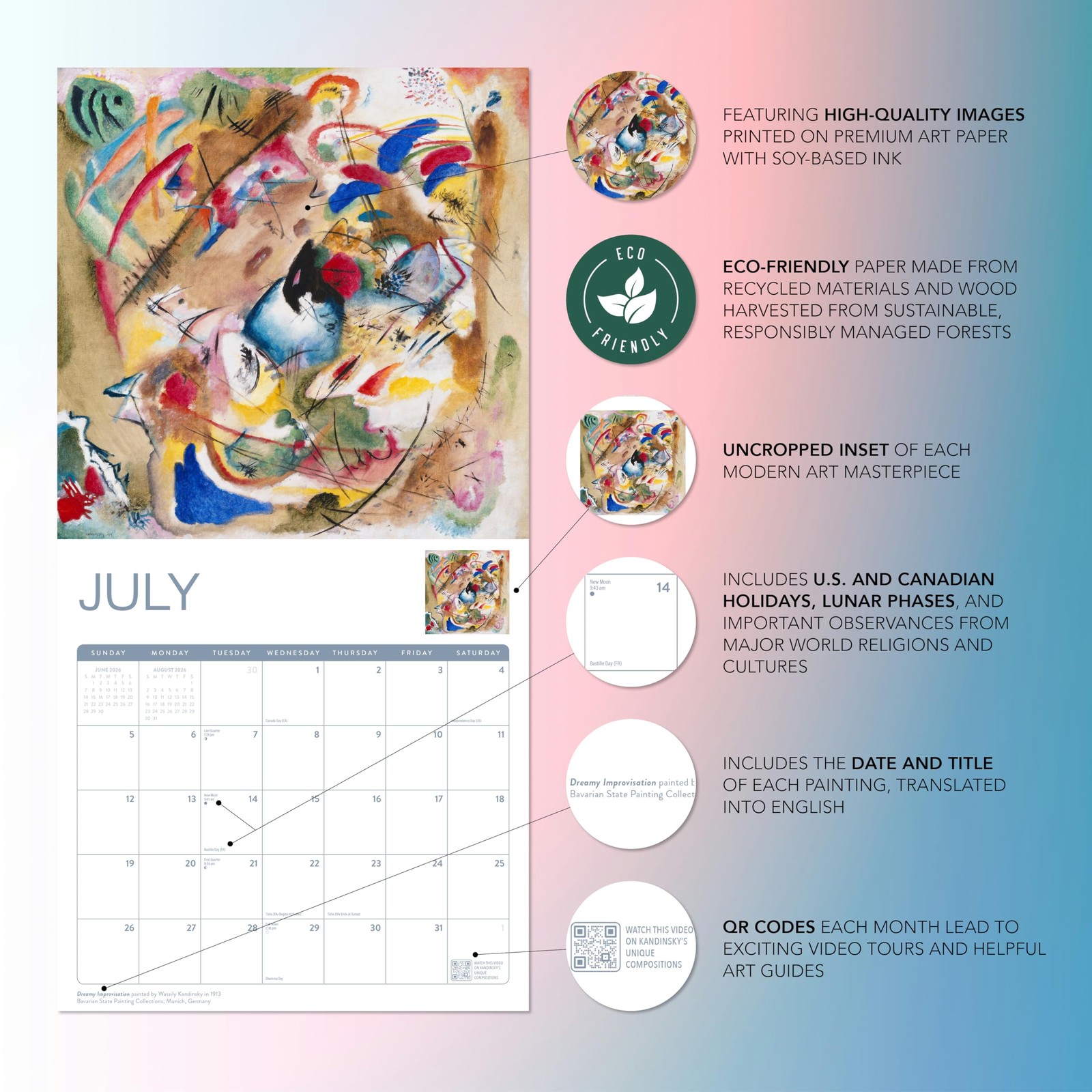 Modern Art Calendar 2026 | Classic Paintings, Picasso, 2026