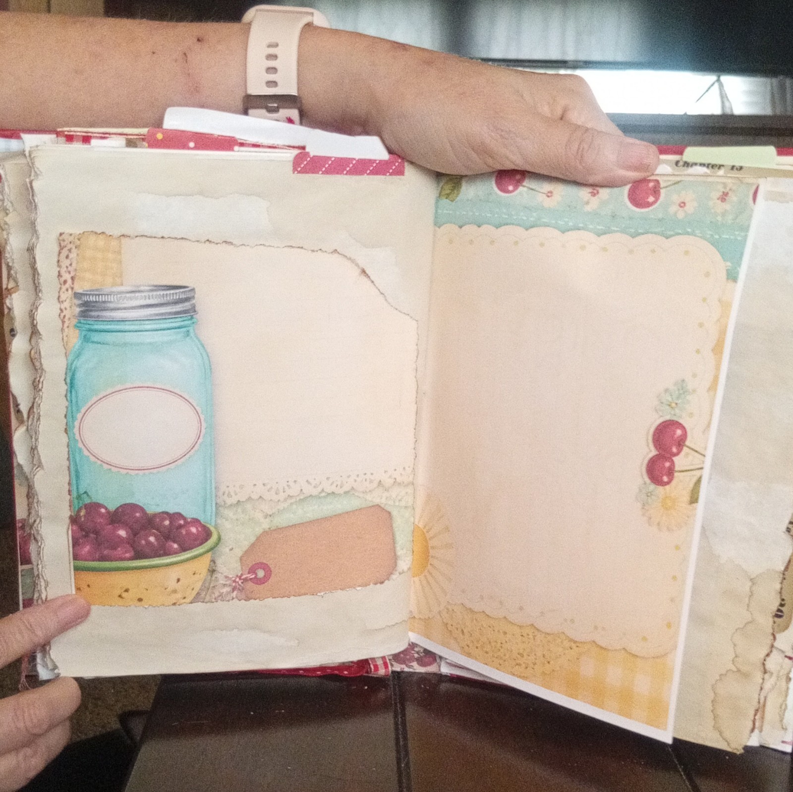 Handmade Kitchen Cookbook Recipe Junk Journal, Red Cover, Cards & Meal Pages