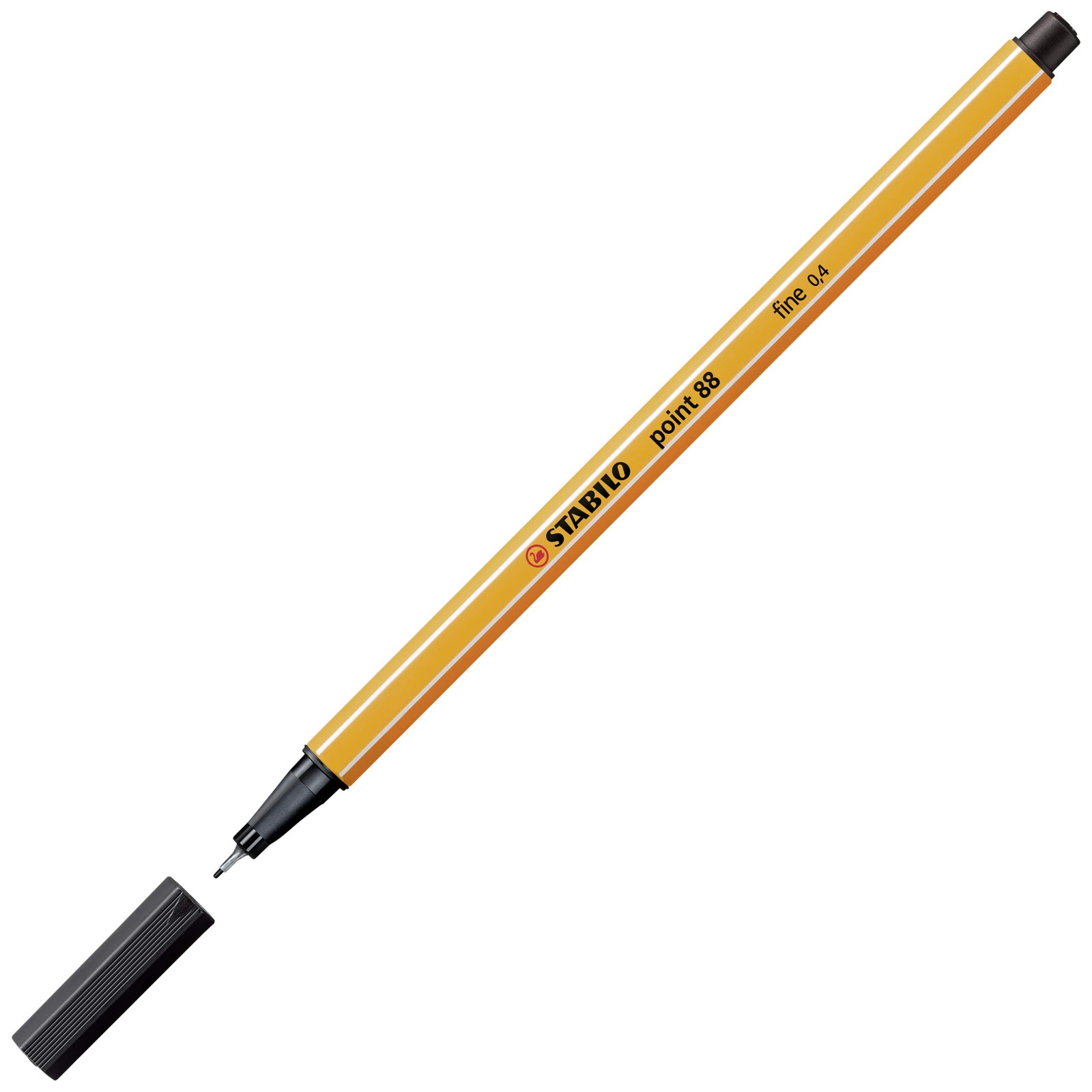STABILO Point 88 Fineliner, Black, Wallet of 10 1 Count (Pack 10), Black