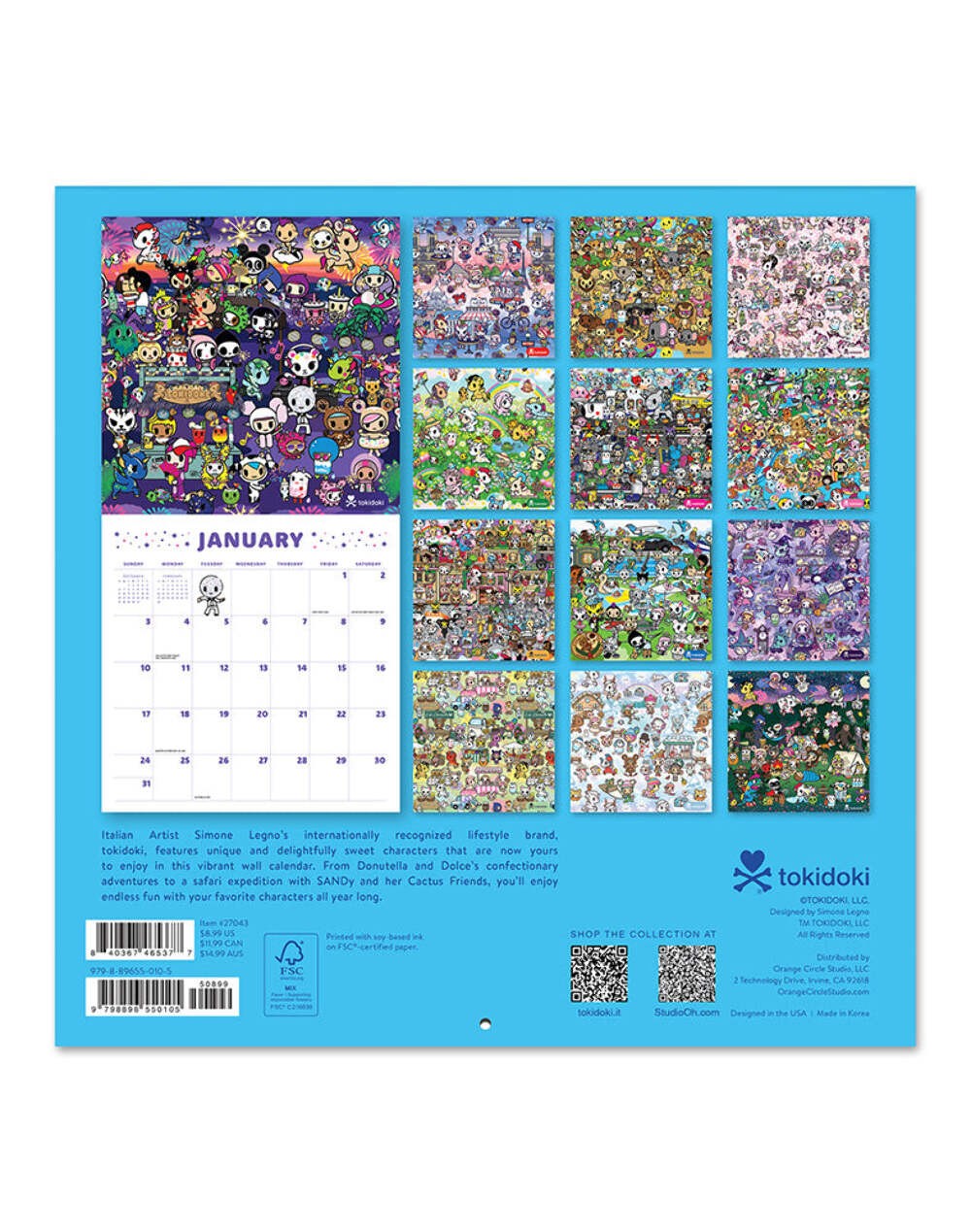 2027 tokidoki Calendar (7×7)