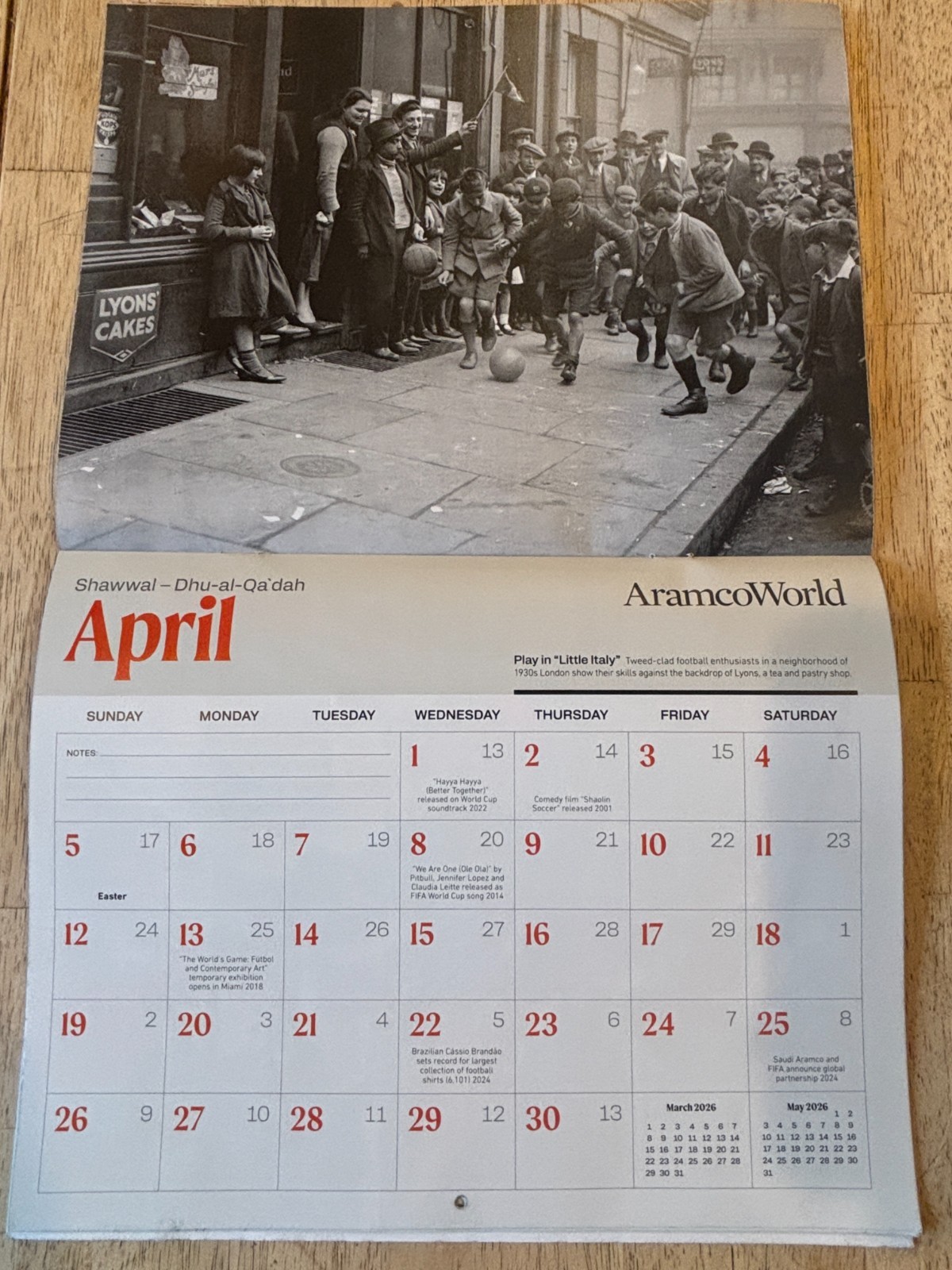 Aramco World- Football is Life- 2026 Gregorian Wall Calendar – Hijri 1447 – 1448