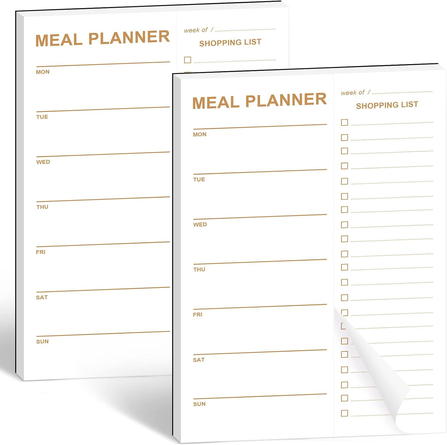 Weekly Meal Planner – 2 Pack Undated Tear-Off Sheets, Magnetic Meal Planner for