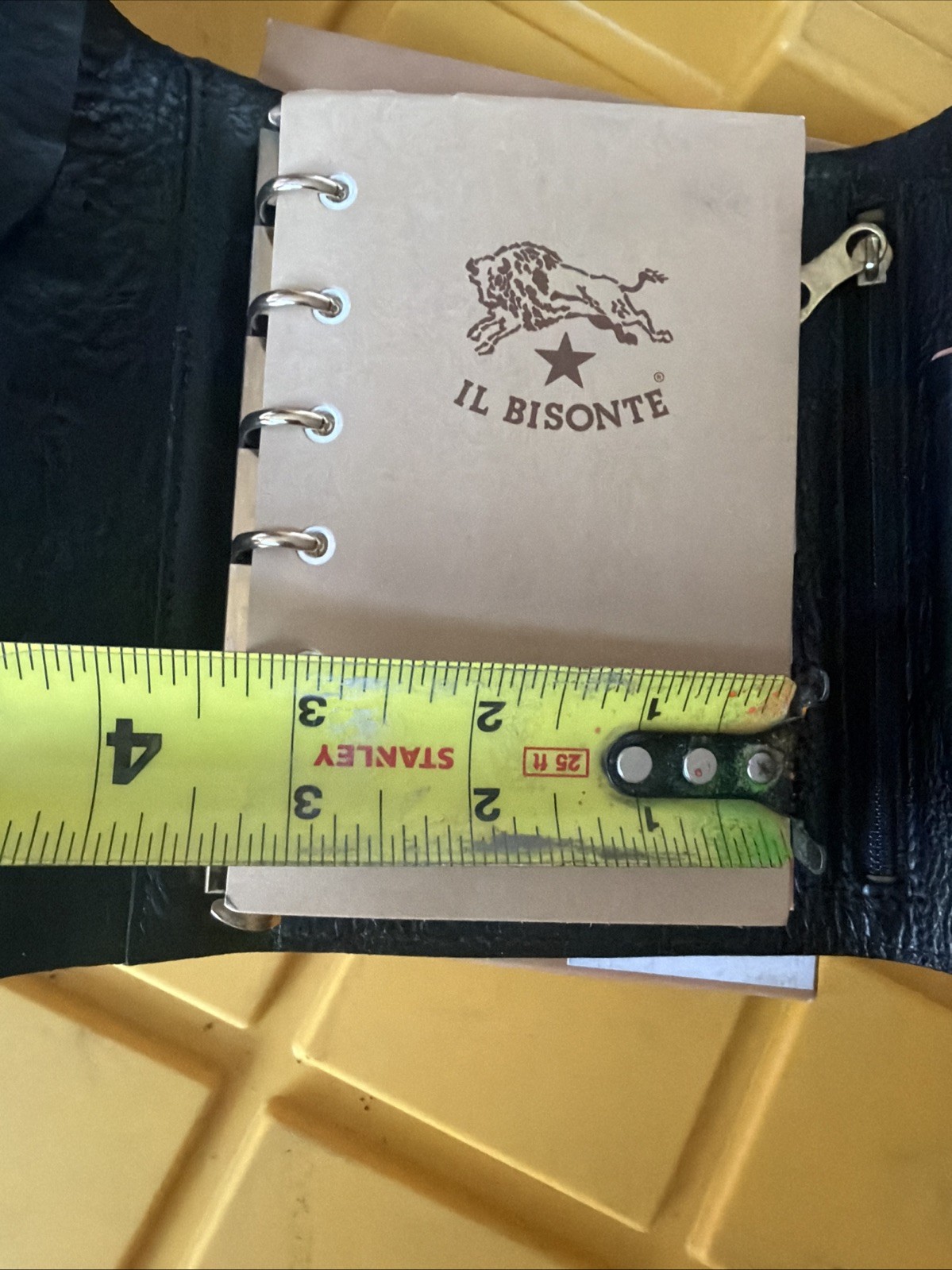 IL BISONTE Leather Planner/Organizer Binder w/ Zipper Pocket, Italy 🔥
