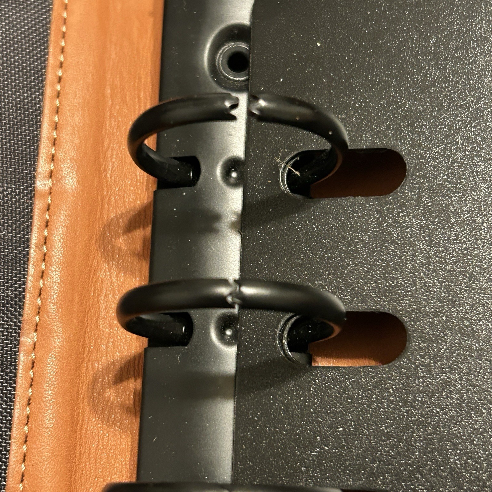 DayTimer Planner Organizer Cover Brown Leather Zip Around 7 Ring Binder 8 x 10.5