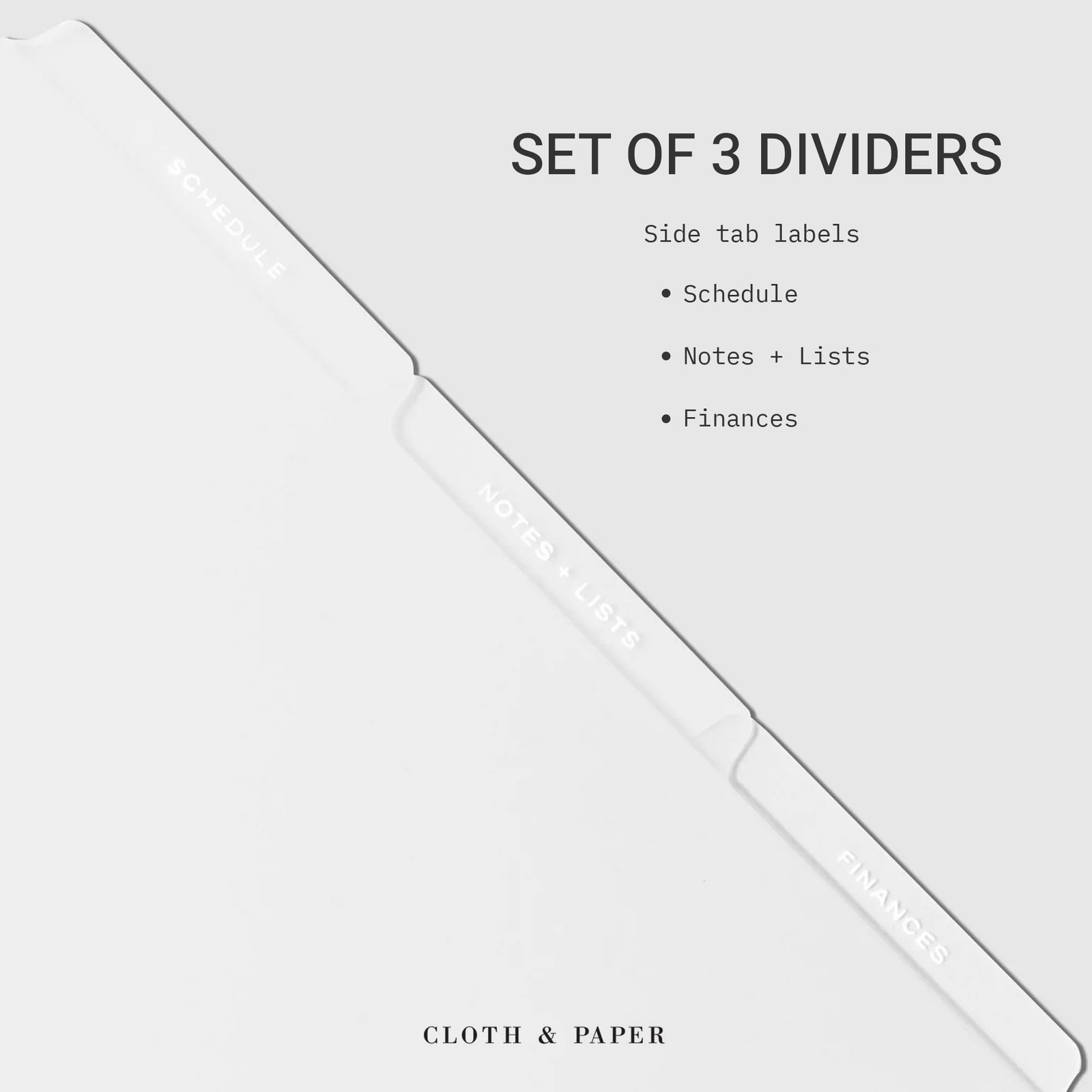 Cloth & Paper The Essentials Side Tab Planner Dividers | HP Classic Size 7″ x…