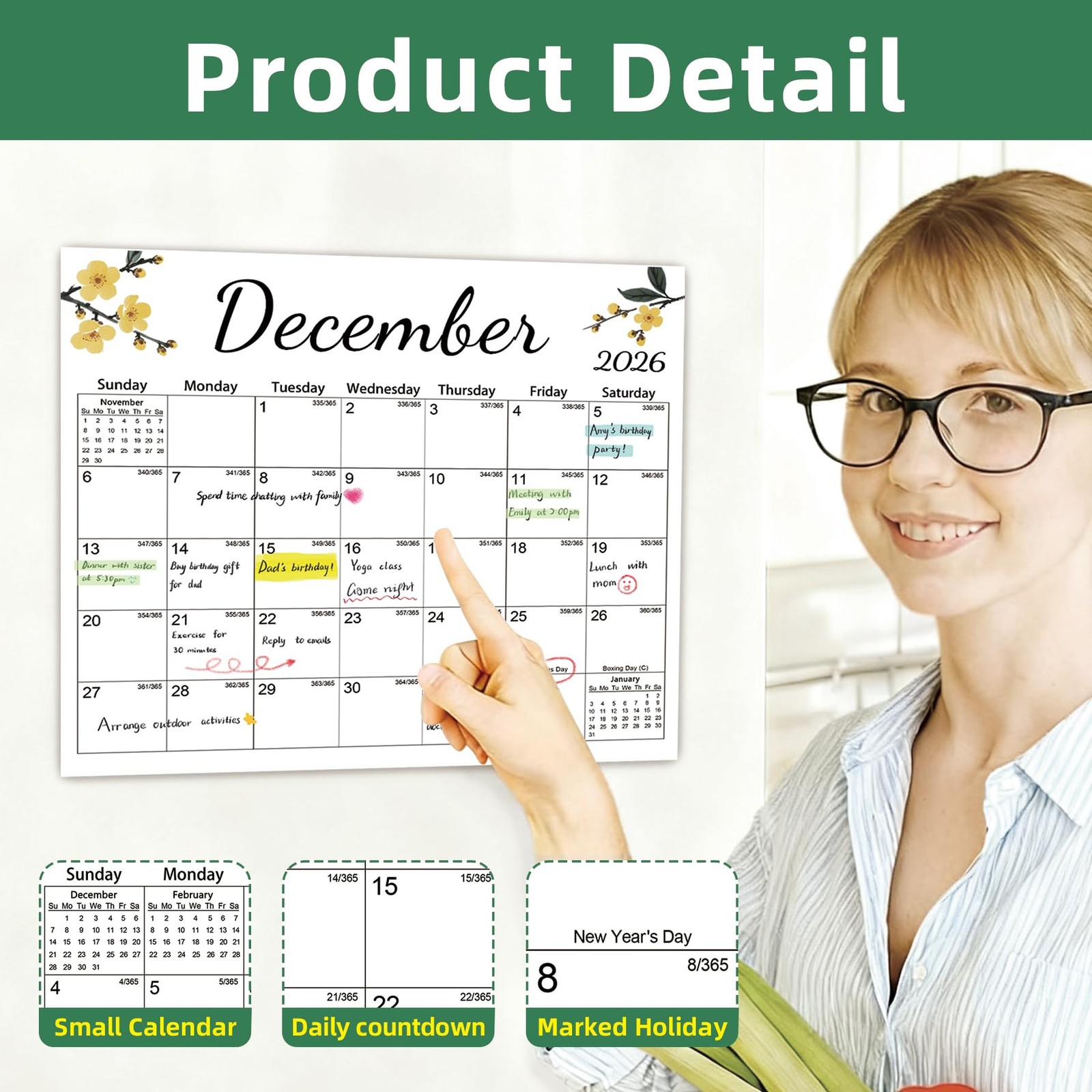 Magnetic 2026 Calendar for Nature -12.6″x11″, Dec 2025 – 2026