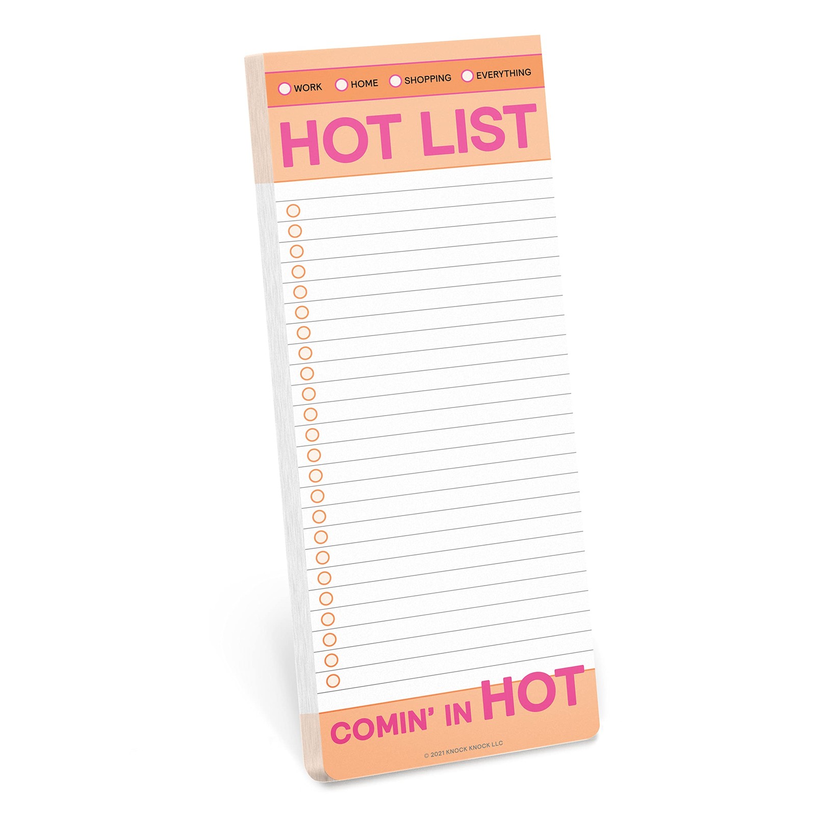 Knock Knock 1-Count Hot List Make-a-List Pad – Agenda Planner Pad & To Do Pads,