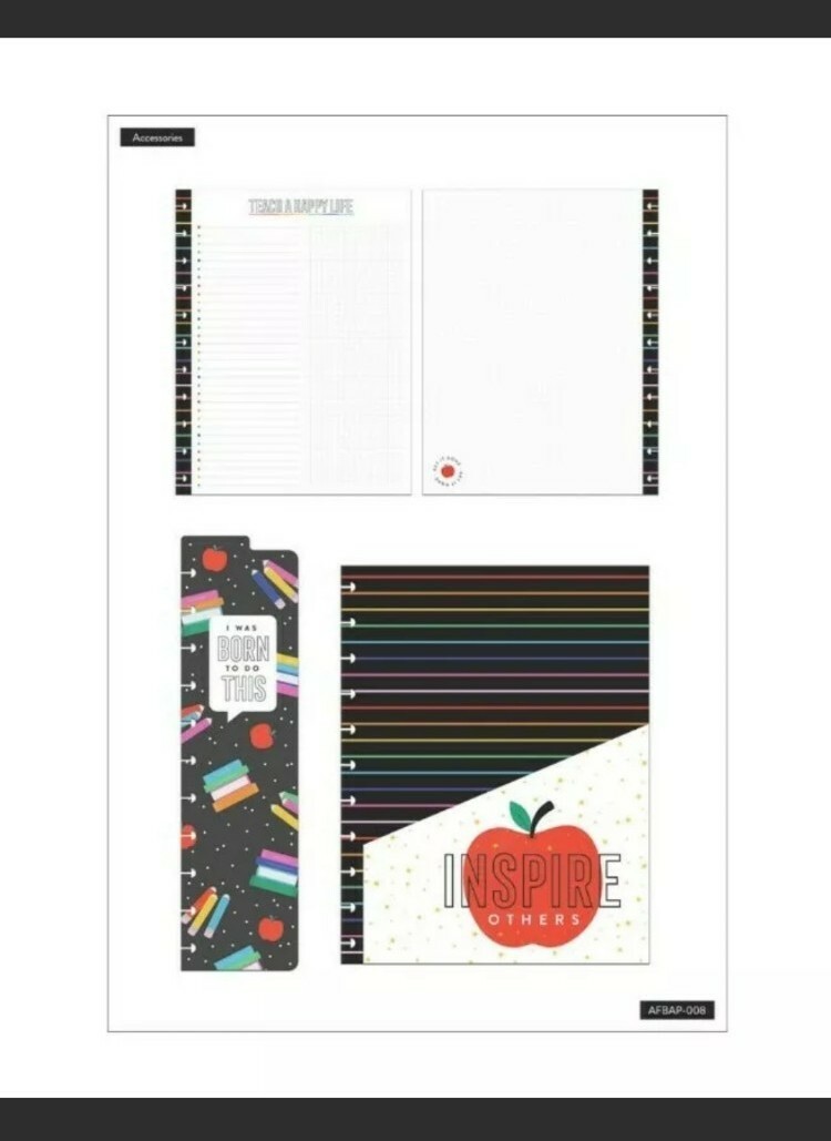 The Happy Planner Accessories Teacher Pack, 125 Pieces, Inspire Others