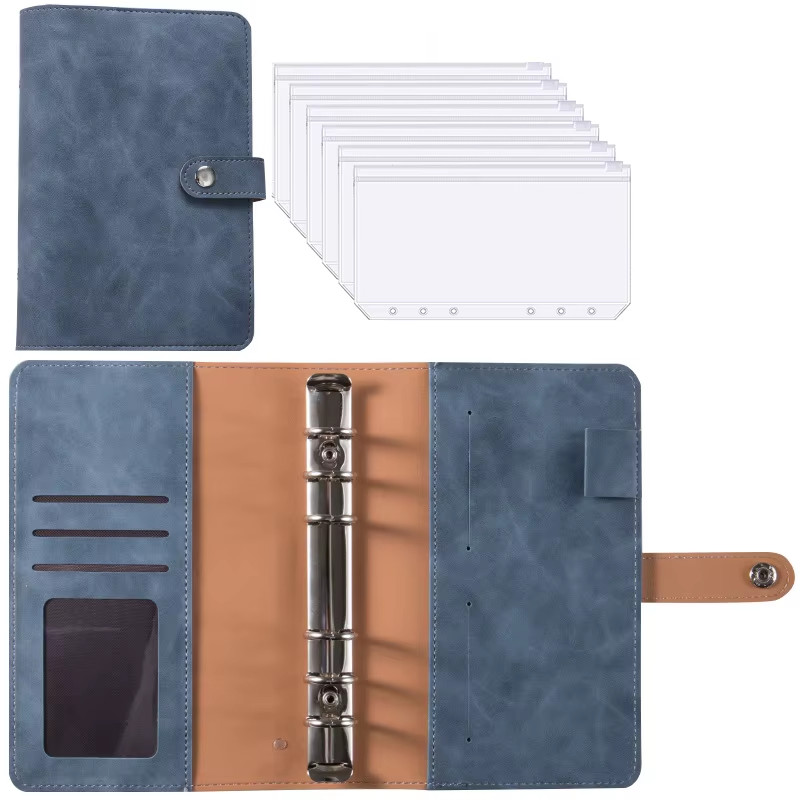 A6 PU Leather Budget Binder Cash Envelope System Money Organizer US