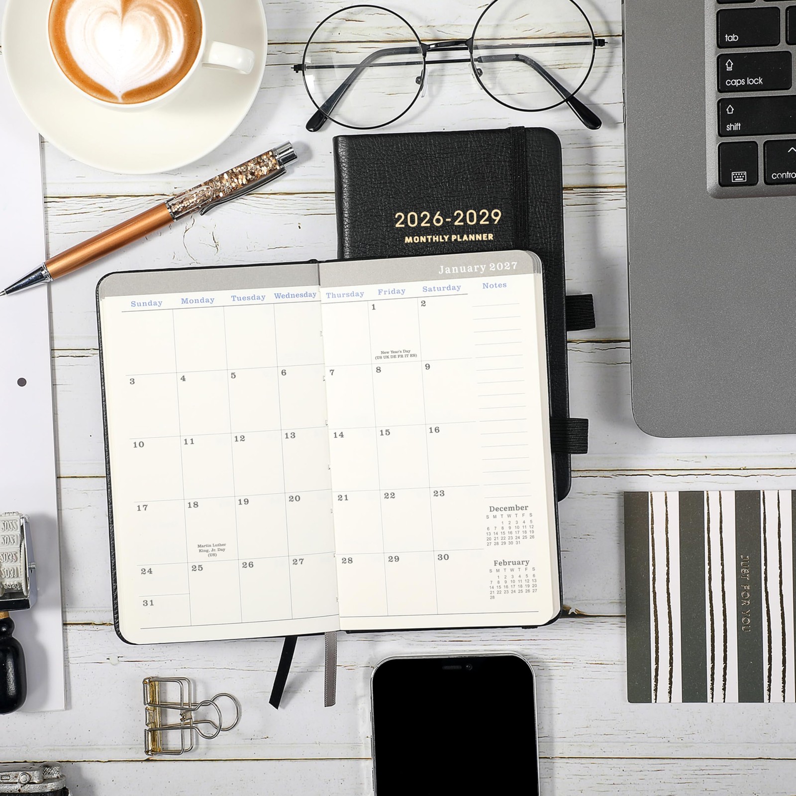 2026-2029 Pocket Planner – 3 Year Monthly 2026-2029, Small, Black