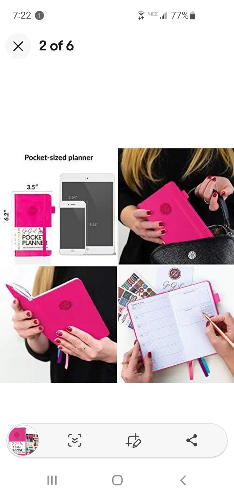 GoGirl Planner and Organizer for Women – Pocket Size Weekly Planner Goals Jou…