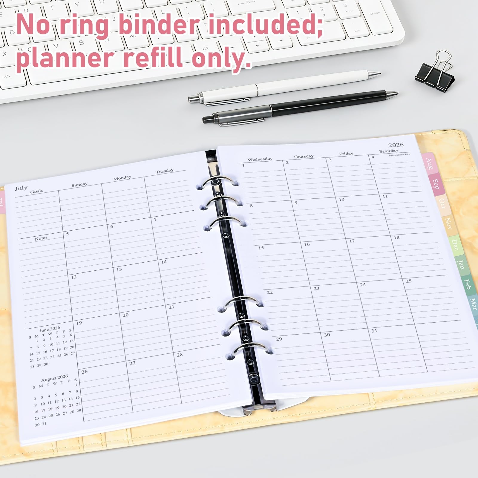2026-2027 Monthly Planner Refill, Jul. 2026 – Dec. 2027, A5 Medium Planner In…