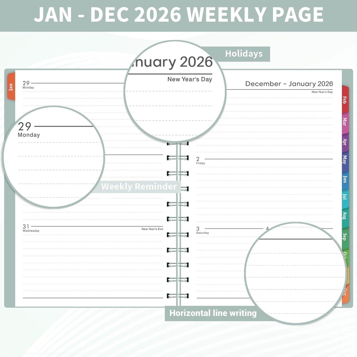 2026 Planner – 2026 Planner Weekly and Monthly from Jan. 2026 – Dec. 2026, Calen