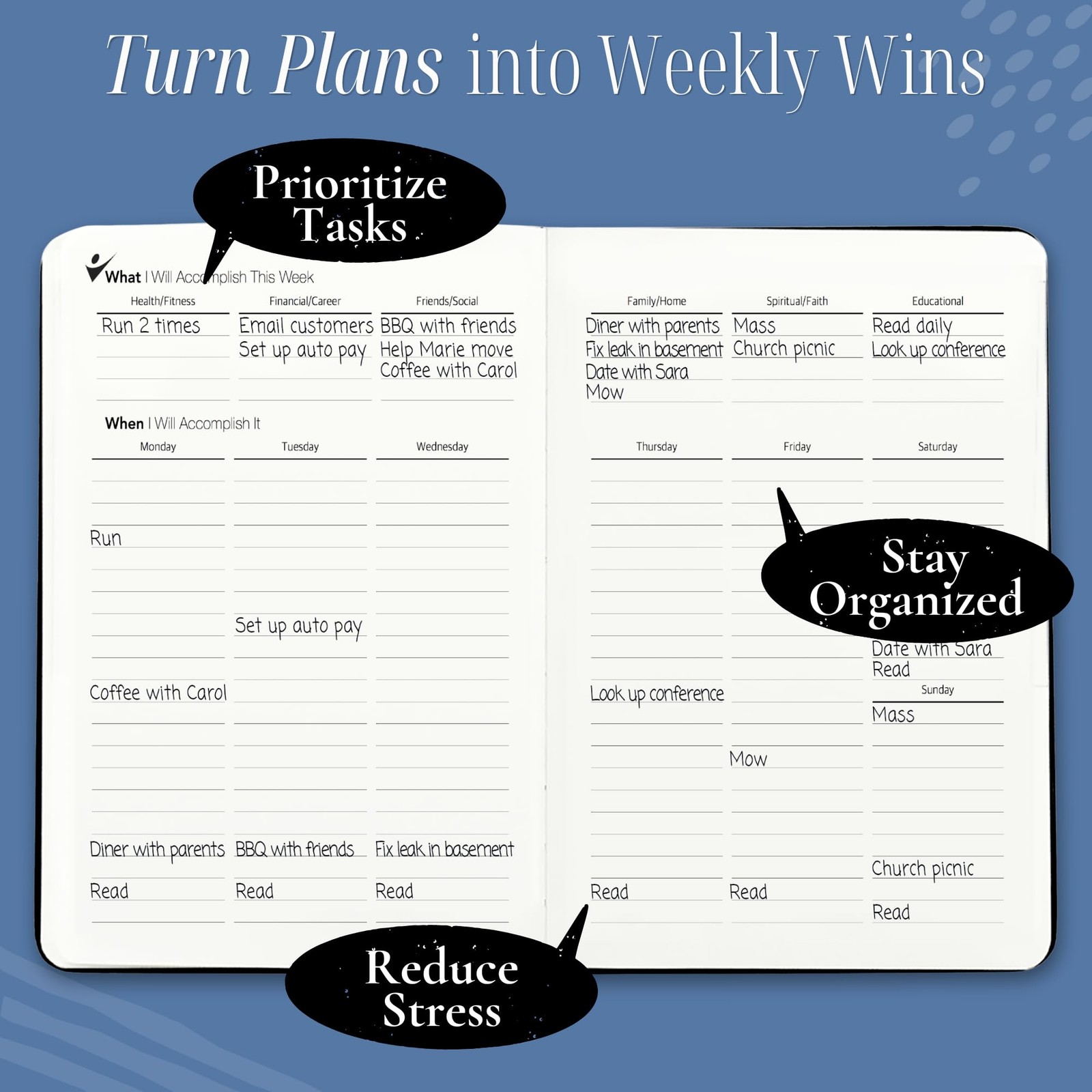 Undated Daily Planner to Achieve Your Goals – 90 Day Guided Journal & Product…