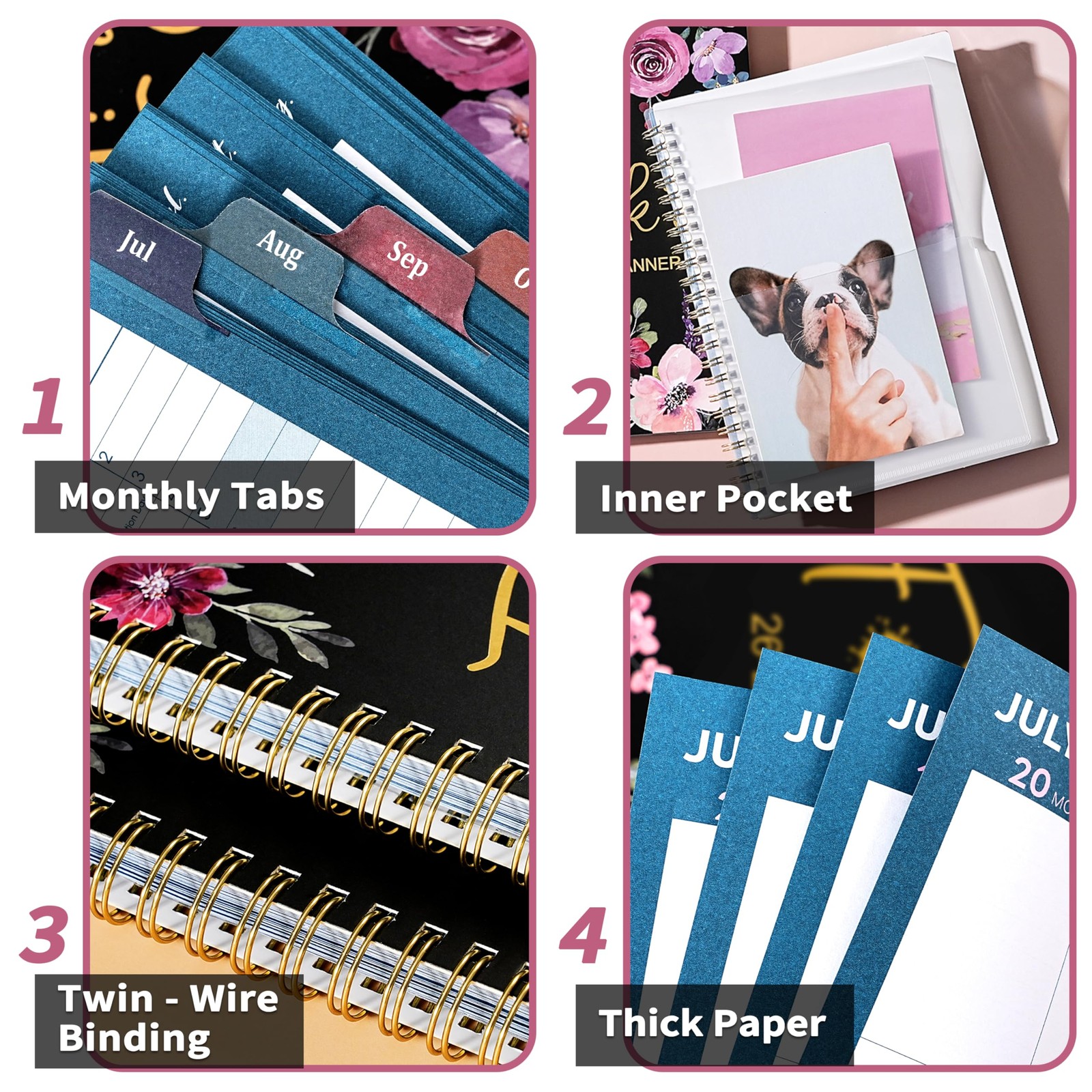 2026 2027 Planner Weekly Monthly 12 Month 6.5×8.5 Funny Quotes