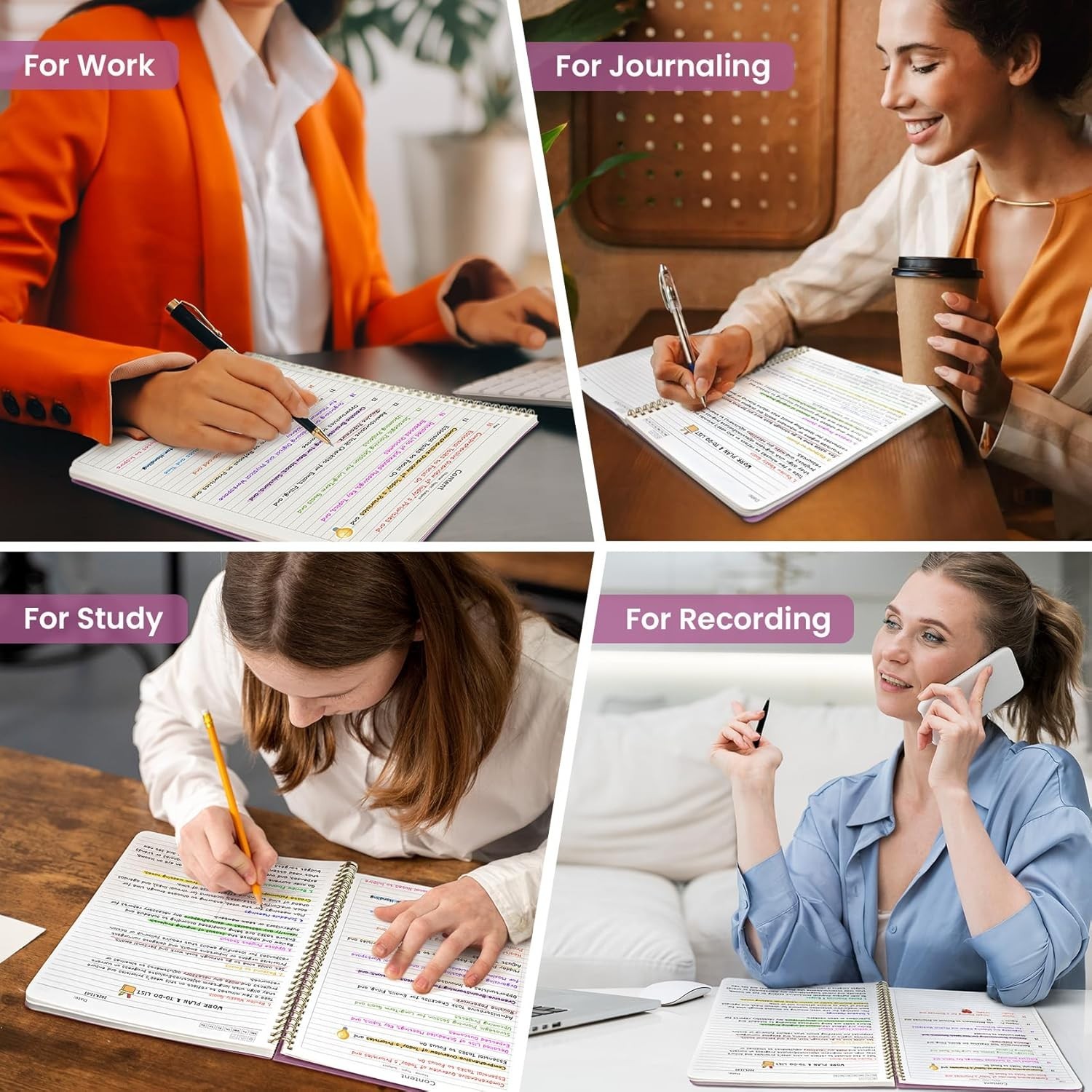 Lightweight Spiral Notebook with Waterproof Cover for On-the-Go Writing