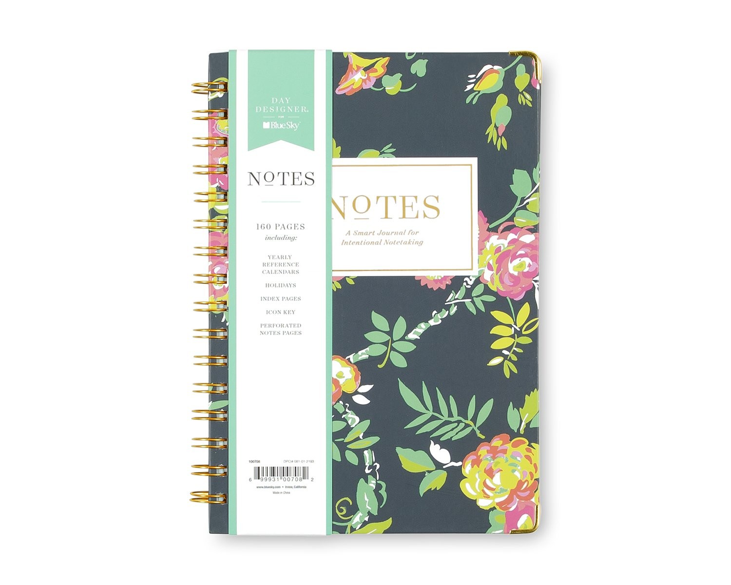 Blue Sky Day Designer for Notebook Journal, 160 Ruled Pages, Peyton Navy