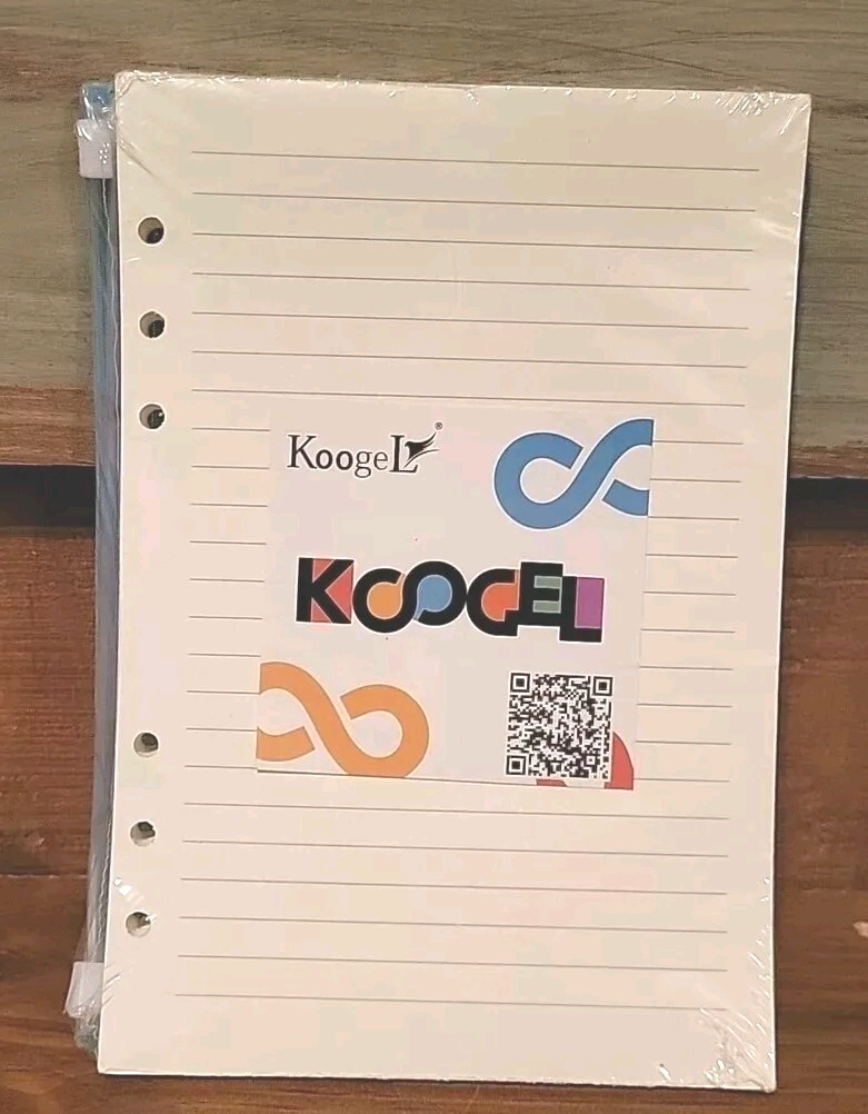 Koogel 200 Loose Leaf Paper for A5 Planner Dividers Tabs Ruler PVC Pockets