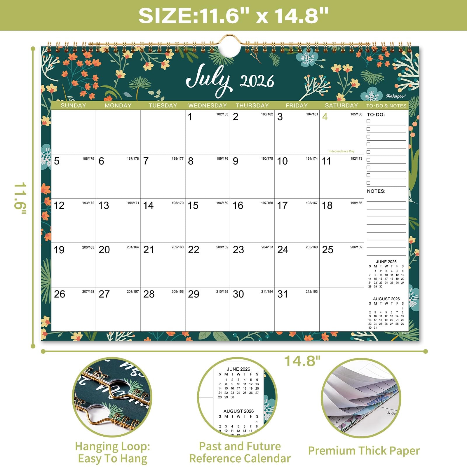 Calendar 2026-2027 – Wall 2026-2027, Jul 11.6″ x 14.8″, Muticolored