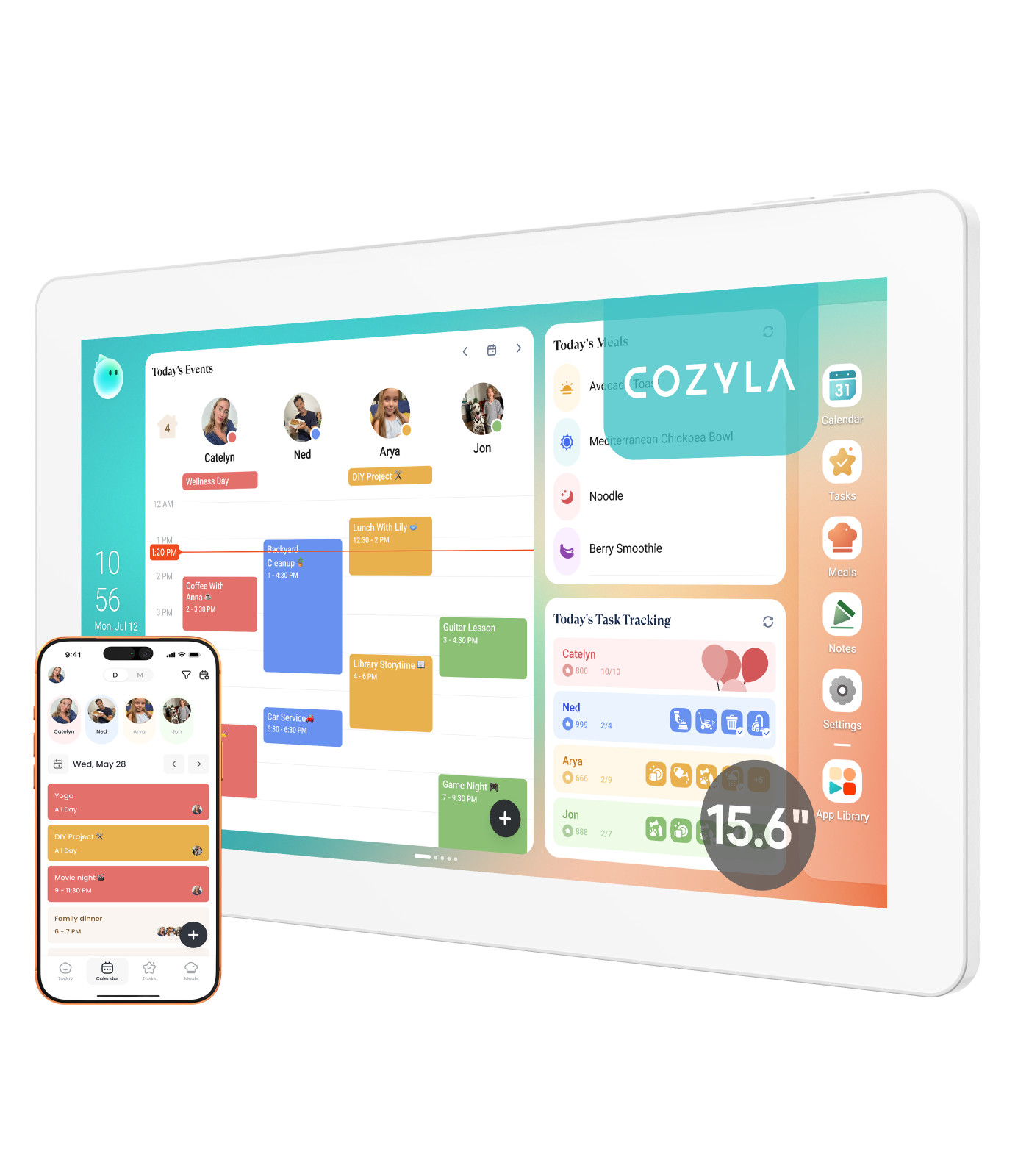 Open-Box Cozyla Digital Calendar+ 2: 15.6” Wall Planner Touch Screen