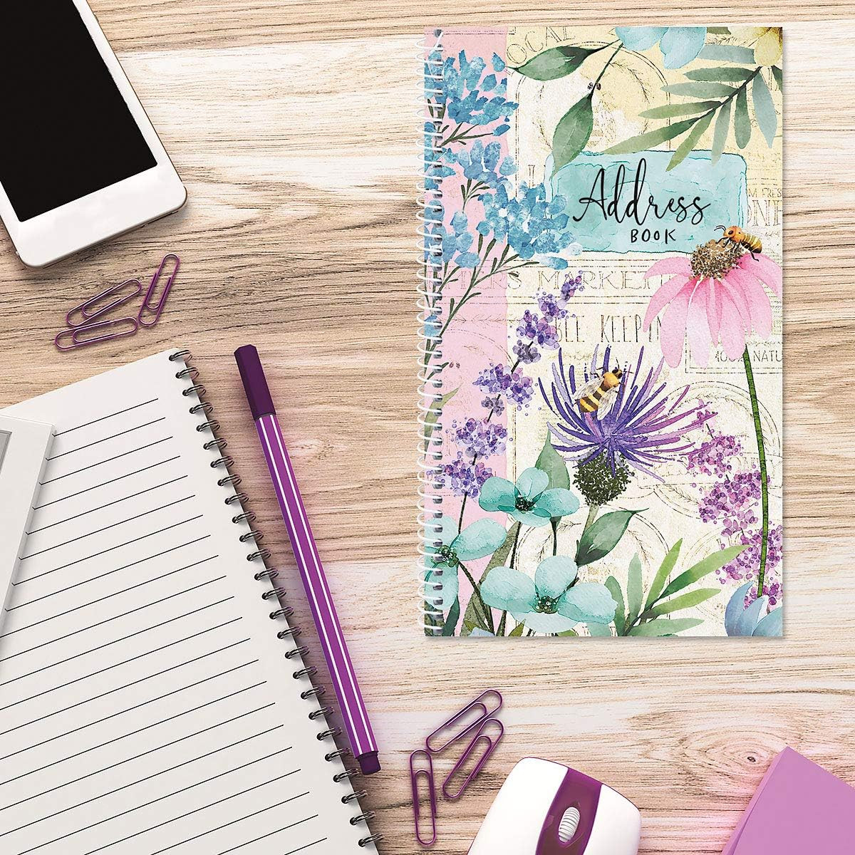 Wildflower Sanctuary Address Book-94 Pages;Small 5″ x 8-1/2″ Size for Purse or O