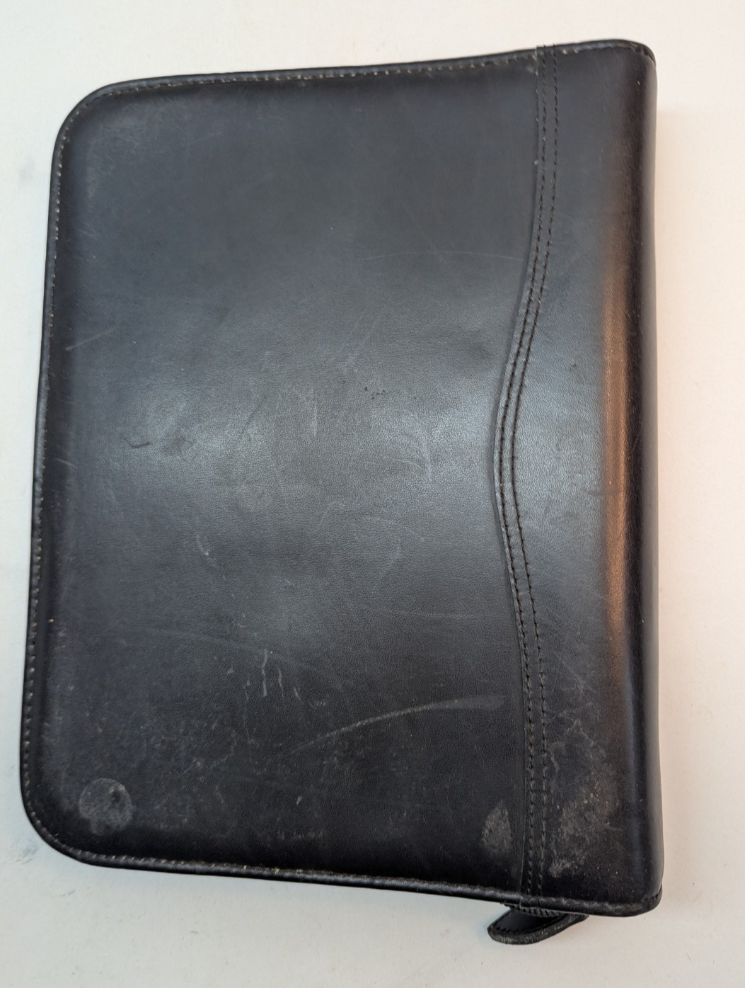 Daytimer Black Genuine Leather Zippered Organizer 1994 Spiral Note