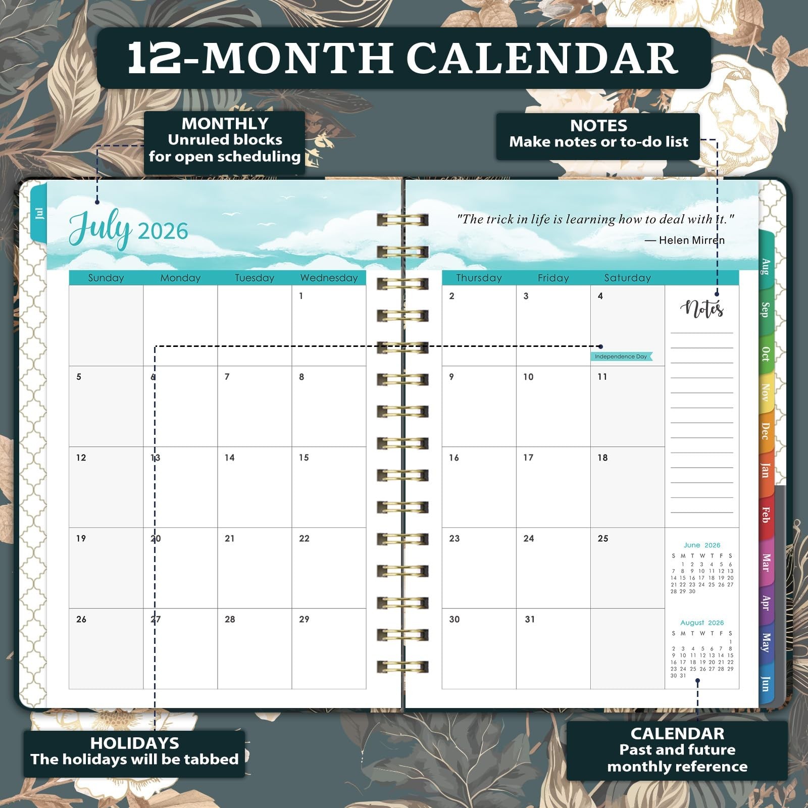 2026-2027 Planner – 6.4″ x 8.5″, 2026-2027 Weekly & Monthly Planner, JUL. 202…