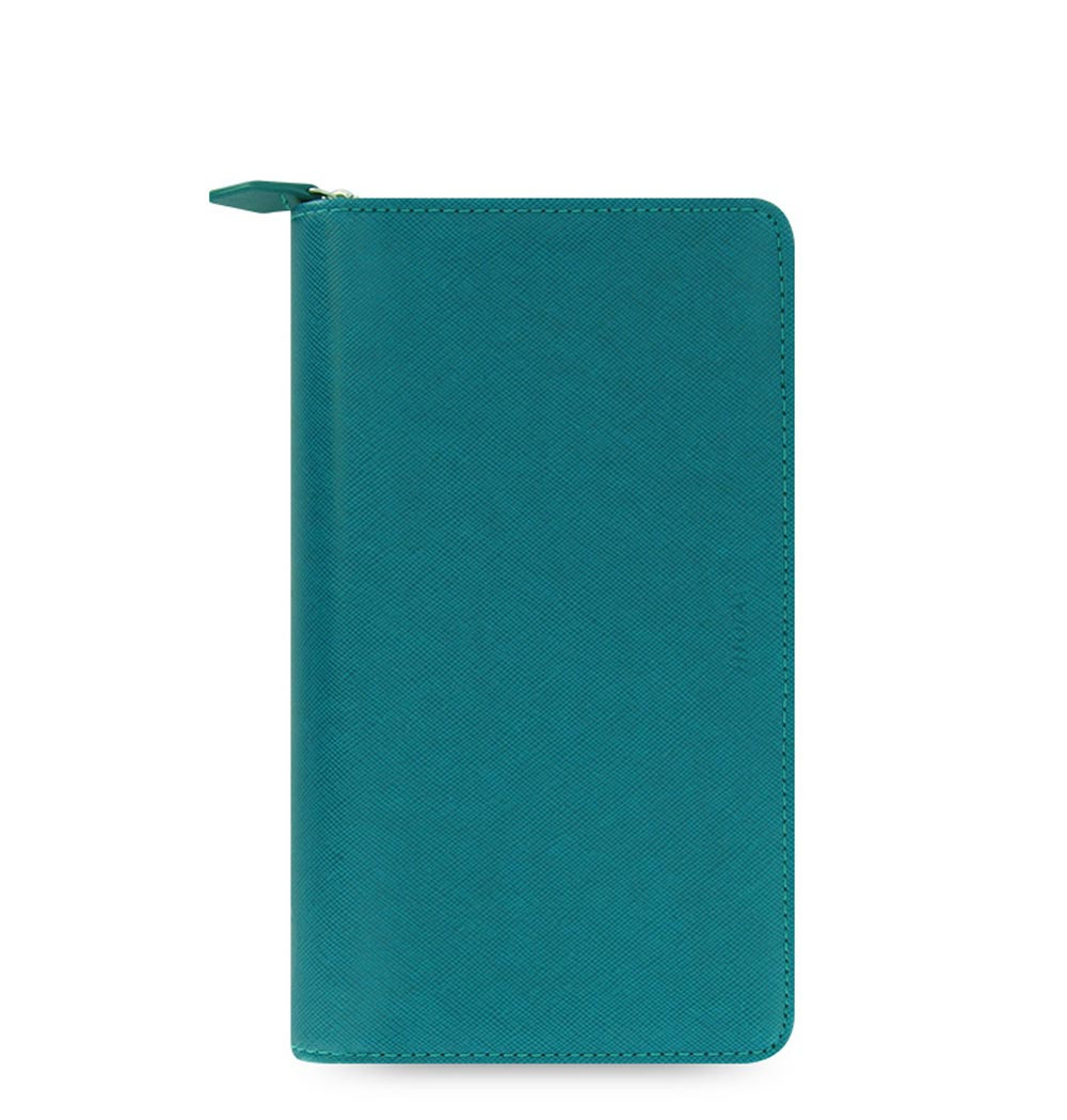Filofax Saffiano Compact Zip Organiser Planner Diary Aquamarine Blue 022536 #B9