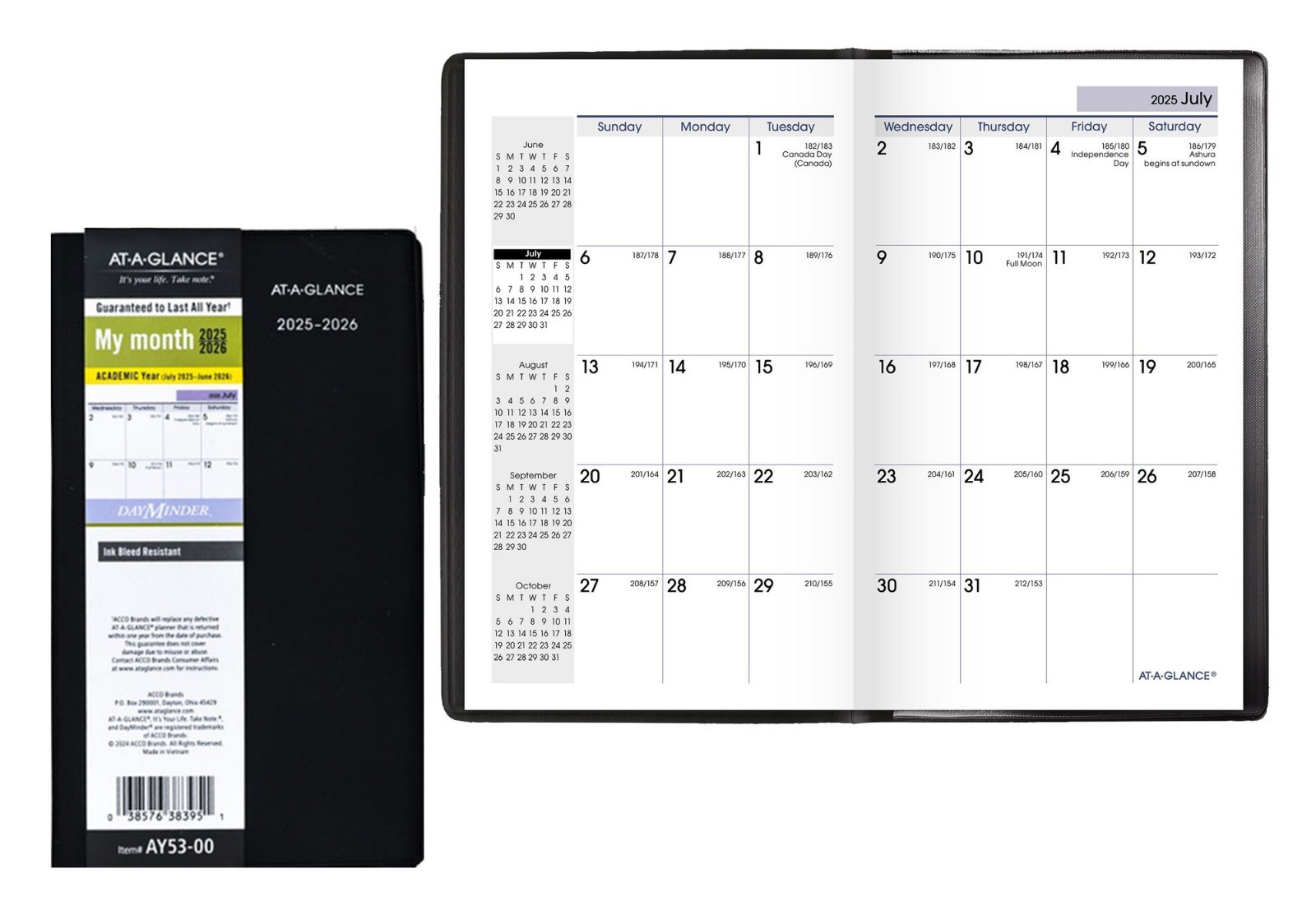 AT-A-GLANCE Jul25-Jun26 Mthly, DayMinder, 3-1/2″ x 6″, Pkt, (AY53-00)