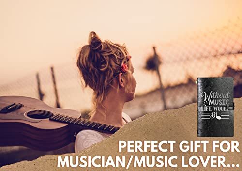 Music Lovers gifts Embossed Leather Journal Notebook, for Music Lovers,