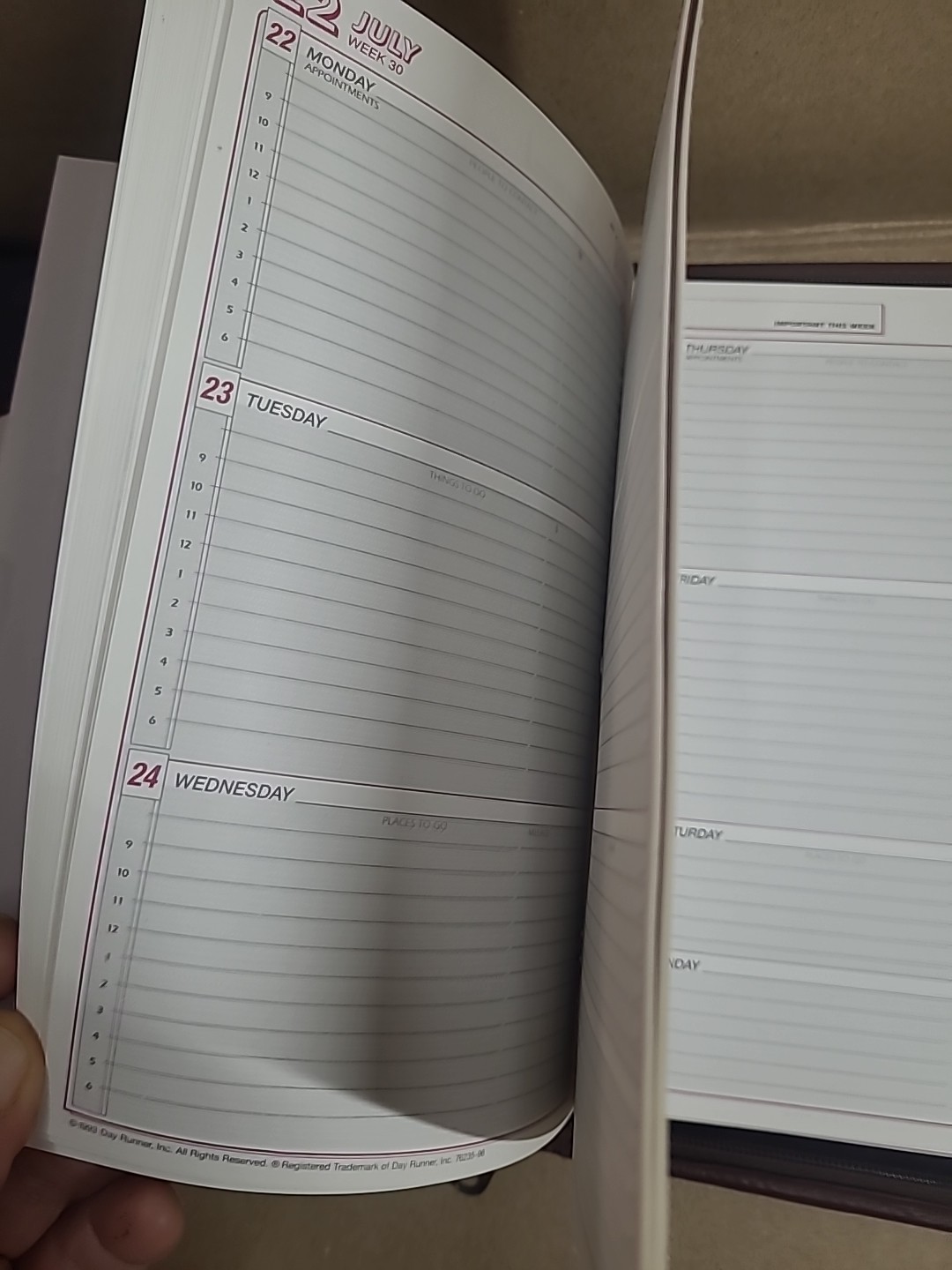 3 Ring Leather Organizer Journal Planner Vntg. 1994 Time Systems Inc. 10 In × 8