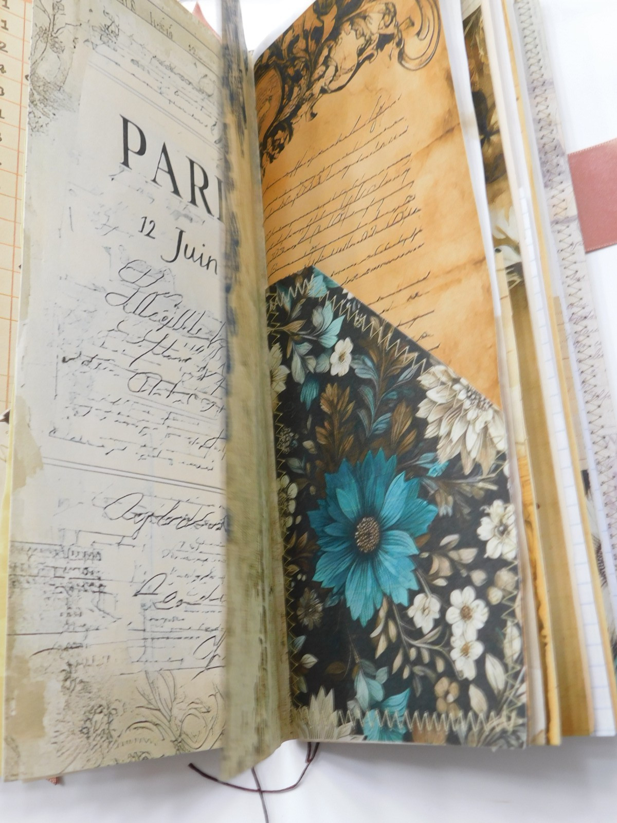 Tall Junk Journal Blank Diary Travelers Notebook 116 Page Vintage Style K