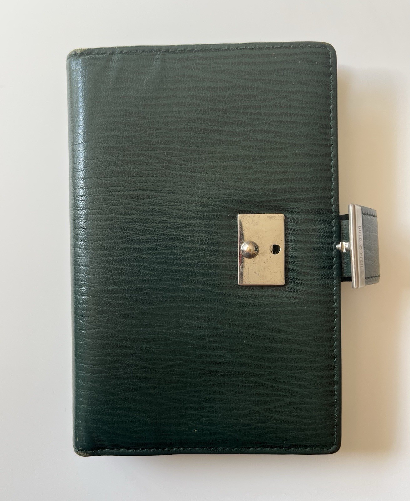 Gold Pfeil Organizer Wallet Notebook Filofax Pocket Size Green Leather/ Krause
