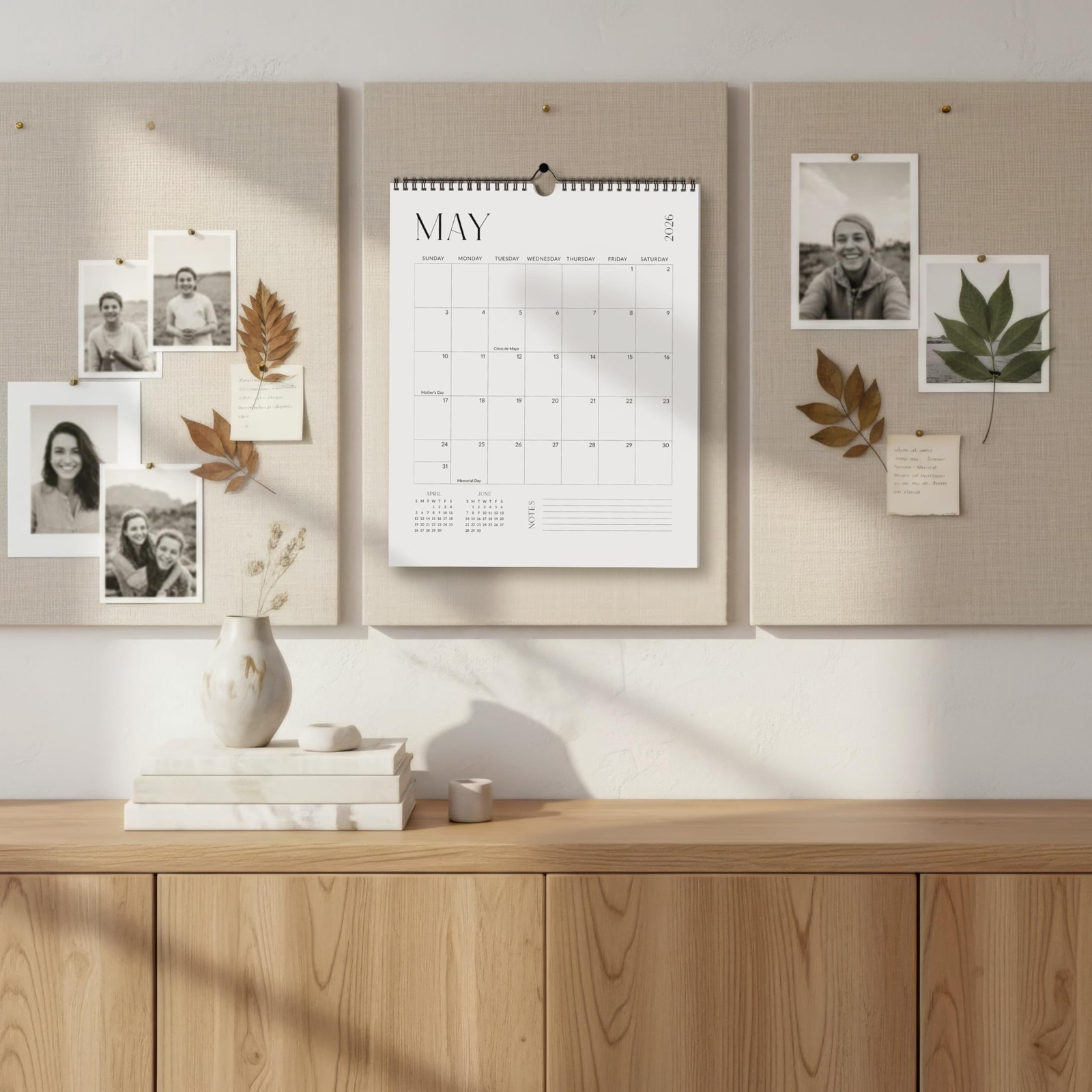 Beautiful 2026-2027 Wall Calendar – Runs from 11.5″ x 14.5″, Black and White