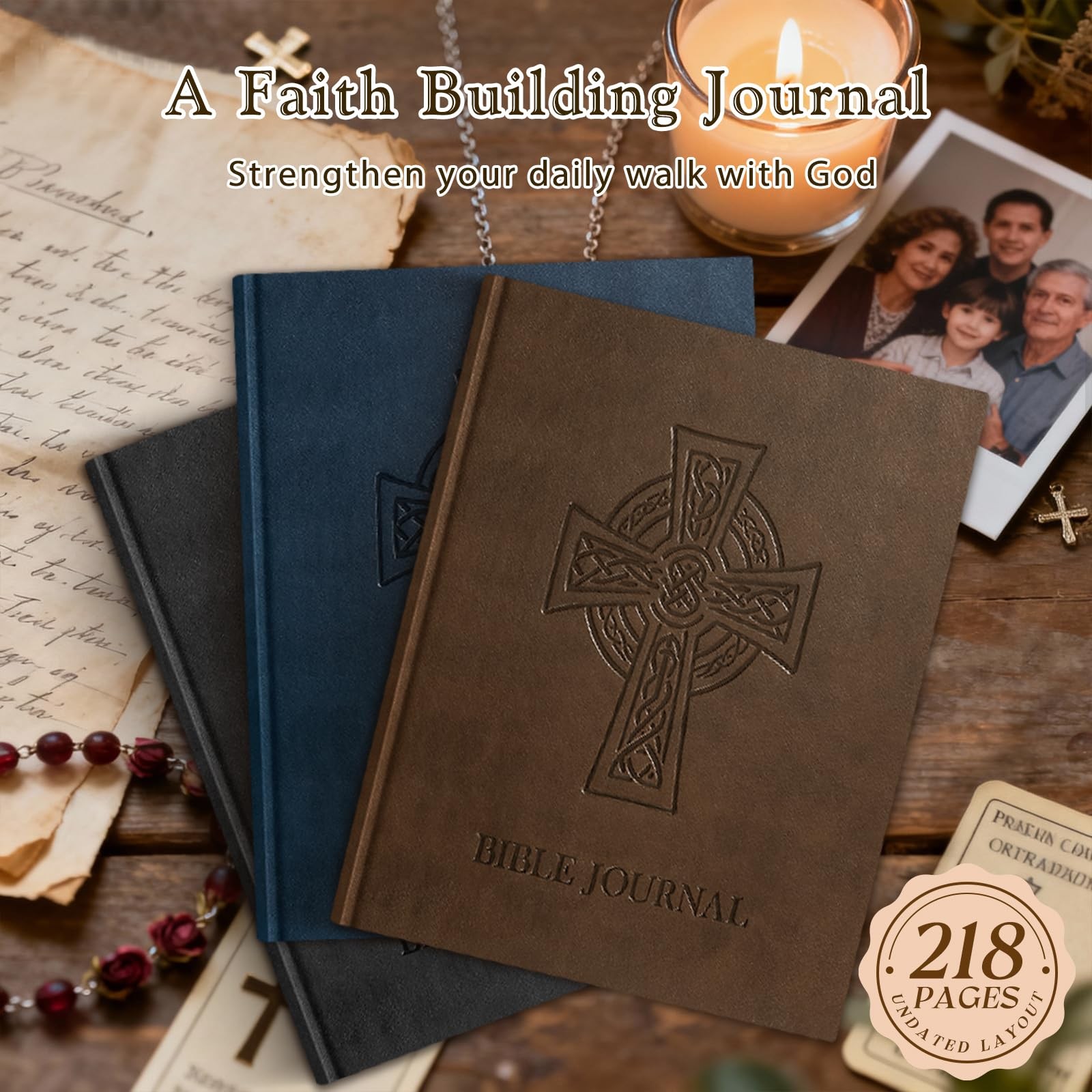 Lanpn Bible Prayer Journal for Men, 91 Days Christian Daily Devotional Black