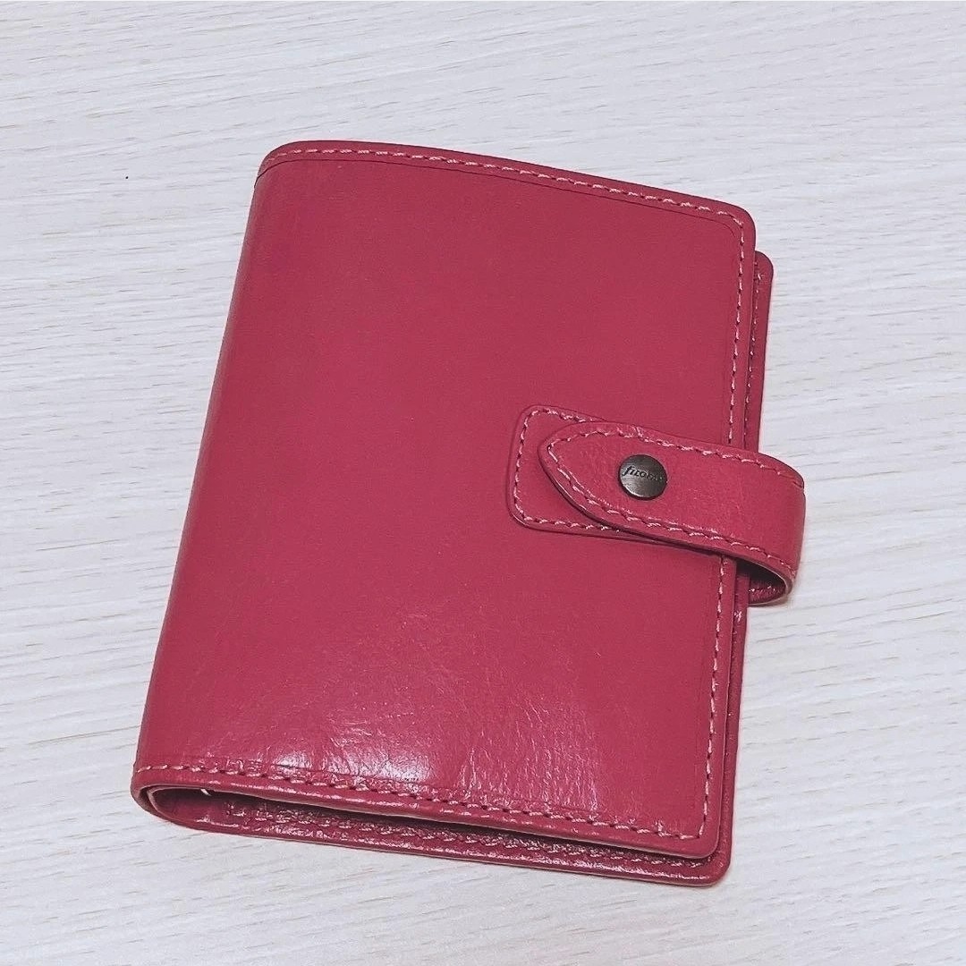 RARE Filofax Malden Pocket Organizer – Pink Fuchsia Leather – A7 Mini 6 Ring EUC