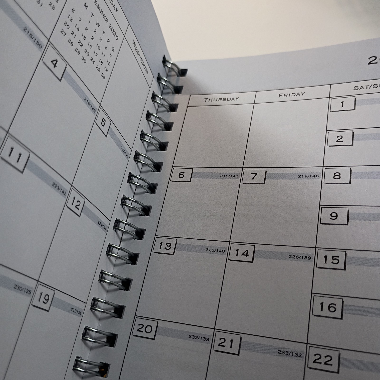 Blue Sky 2026 Planning Calendar,Spiral-Bound Organizer,WeeklyMonthly,Pocket Size