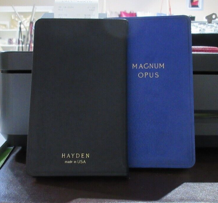Magnum Opus Notebook Personal Pocket Leather 144 Lined Pages Hayden 3×5″ Blue