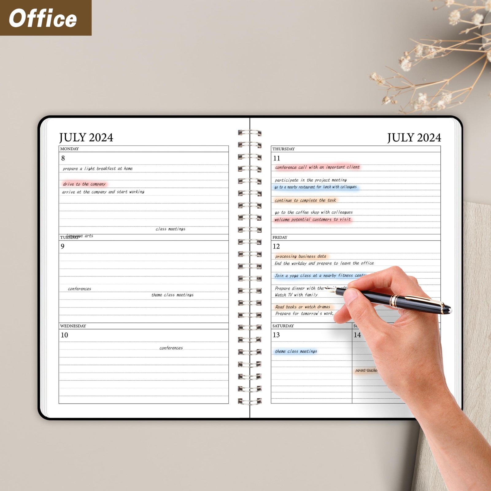 Weekly Planner 2024-2025 5.7×8.3in Academic Monthly Organizer Calendar