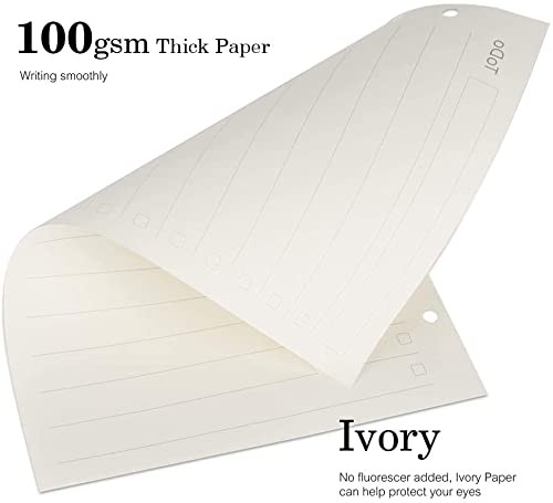 Zelten 3 Pack A6 135 Sheets/270 Pages Squared Loose Leaf A6/6 Hole,